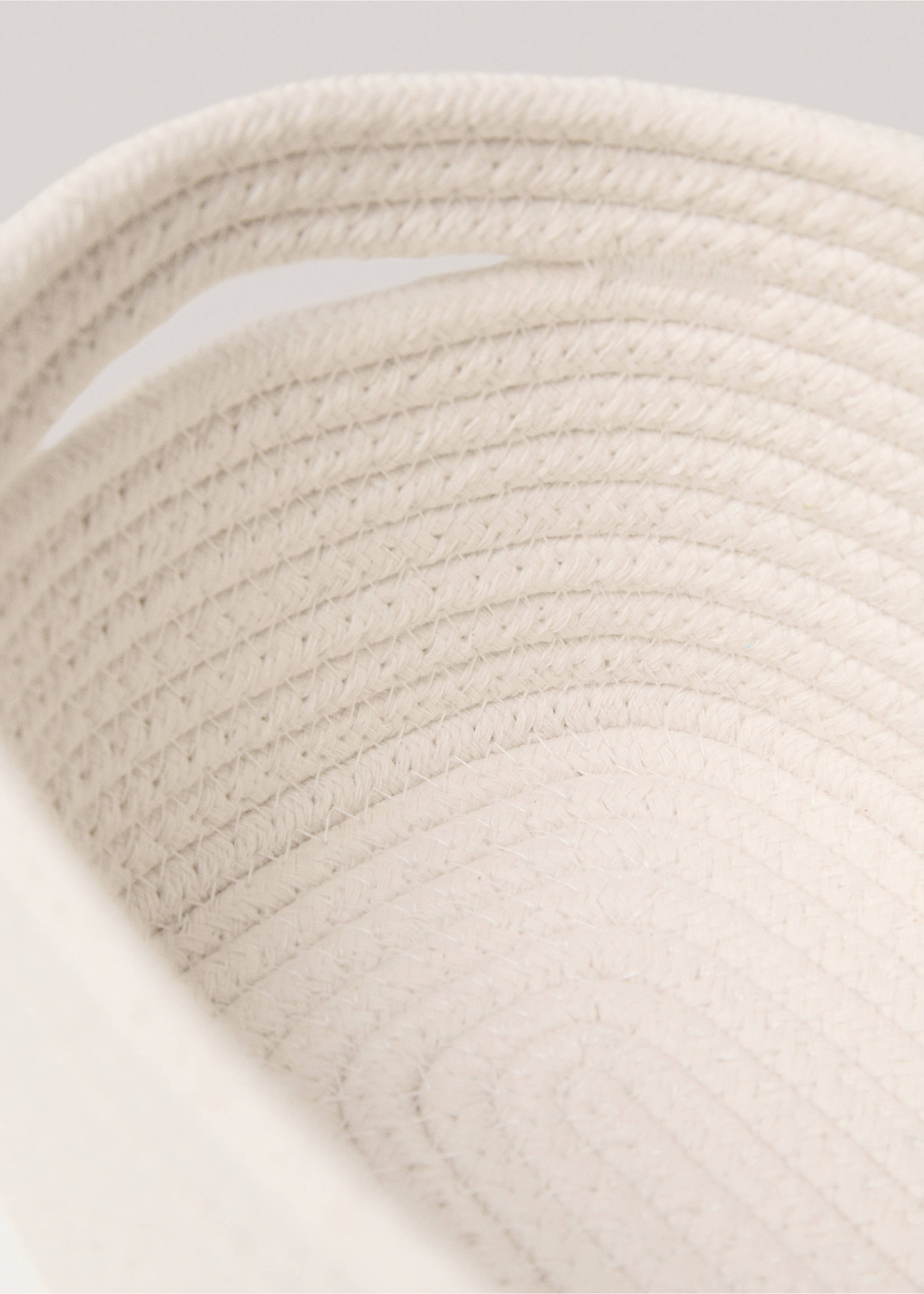 Small cotton storage basket - Details of the article 2, White. Ref: 77033271-00.