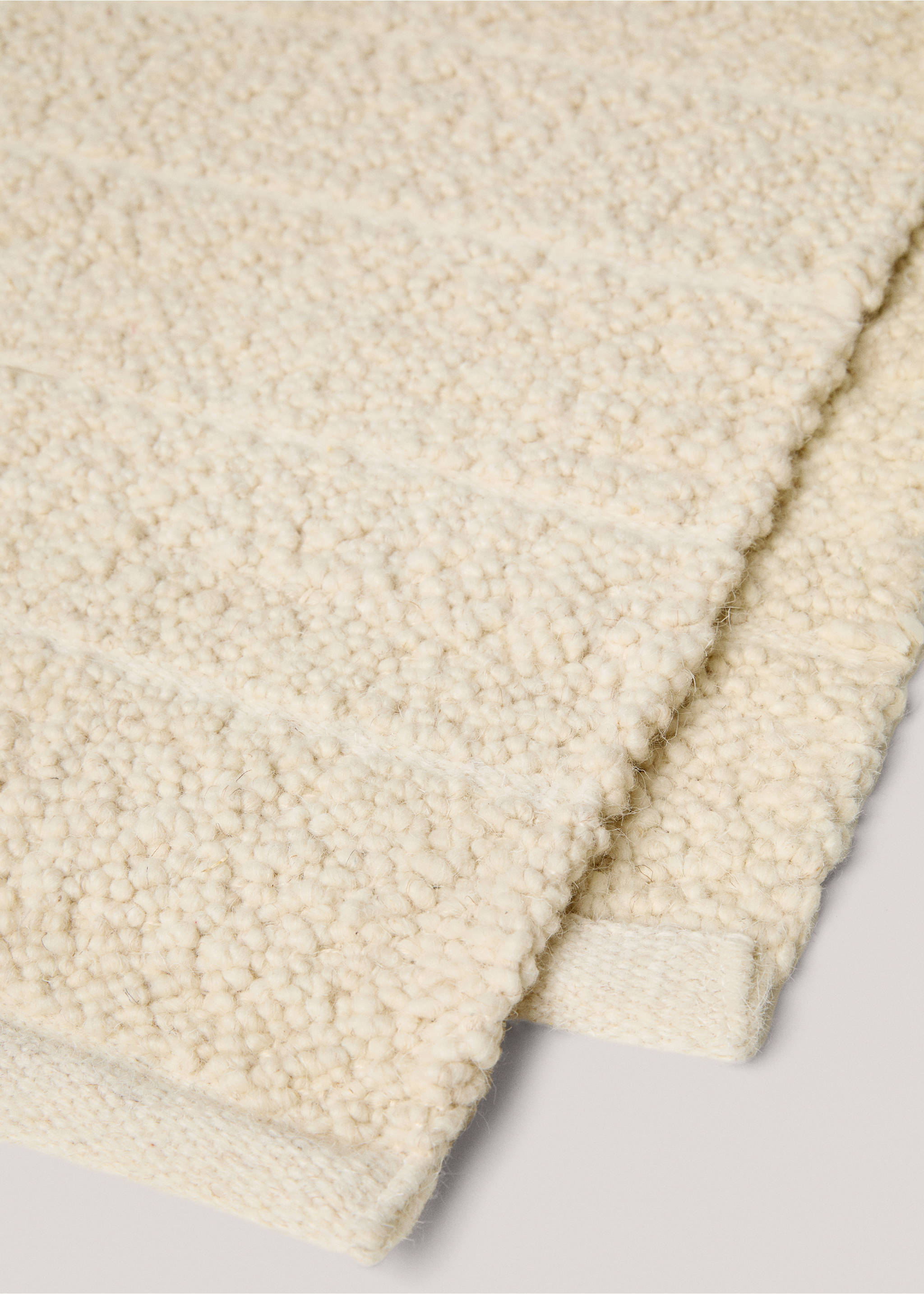 Teppich aus Wolle mit Baumwolle 150 x 200 cm - Detail des Artikels 1, Sandfarben. Ref: 77033272-00.