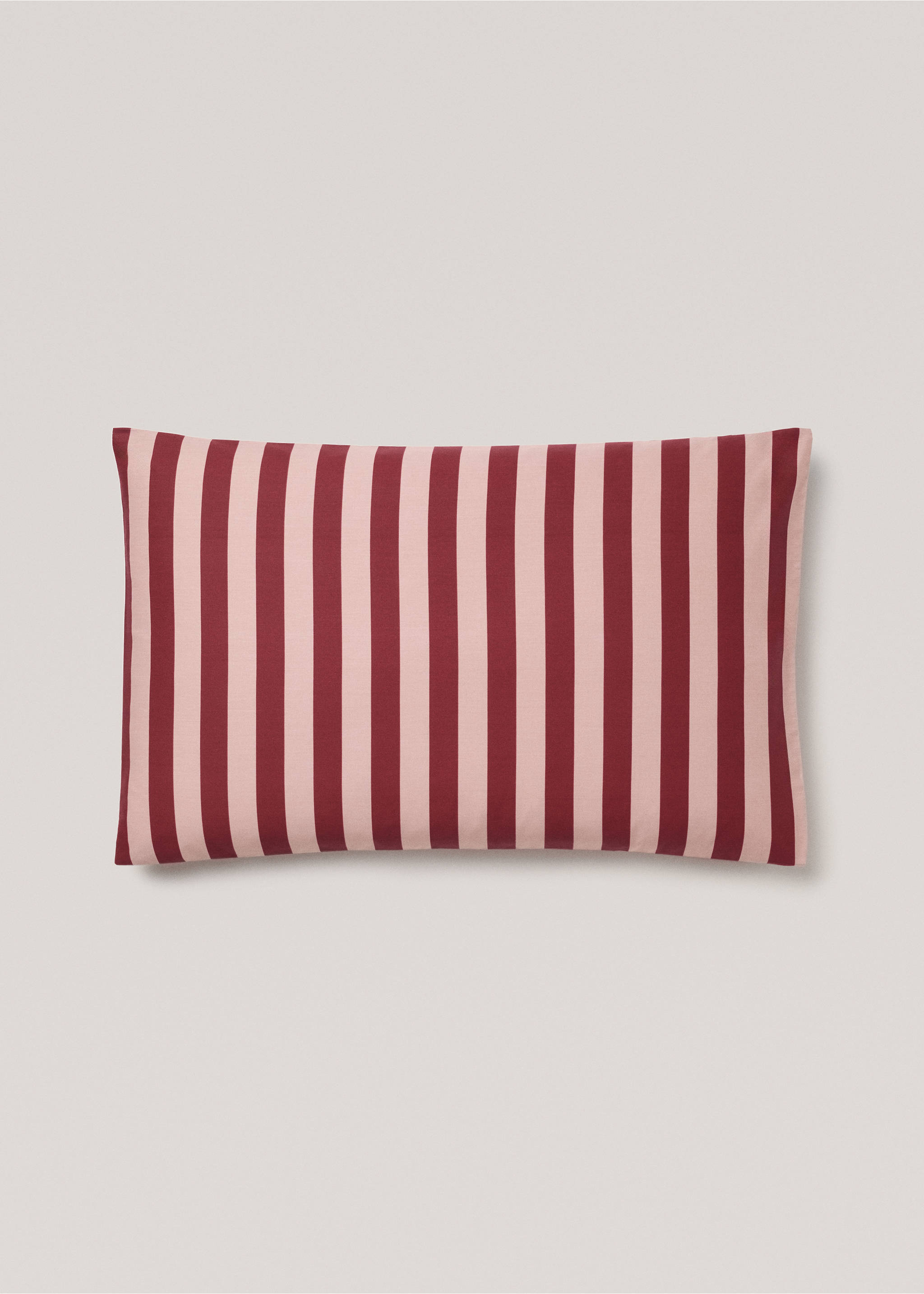 Cotton percale kodak-stripe percale pillowcase 50x75cm - Article without model, Pink. Ref: 77033276-00.