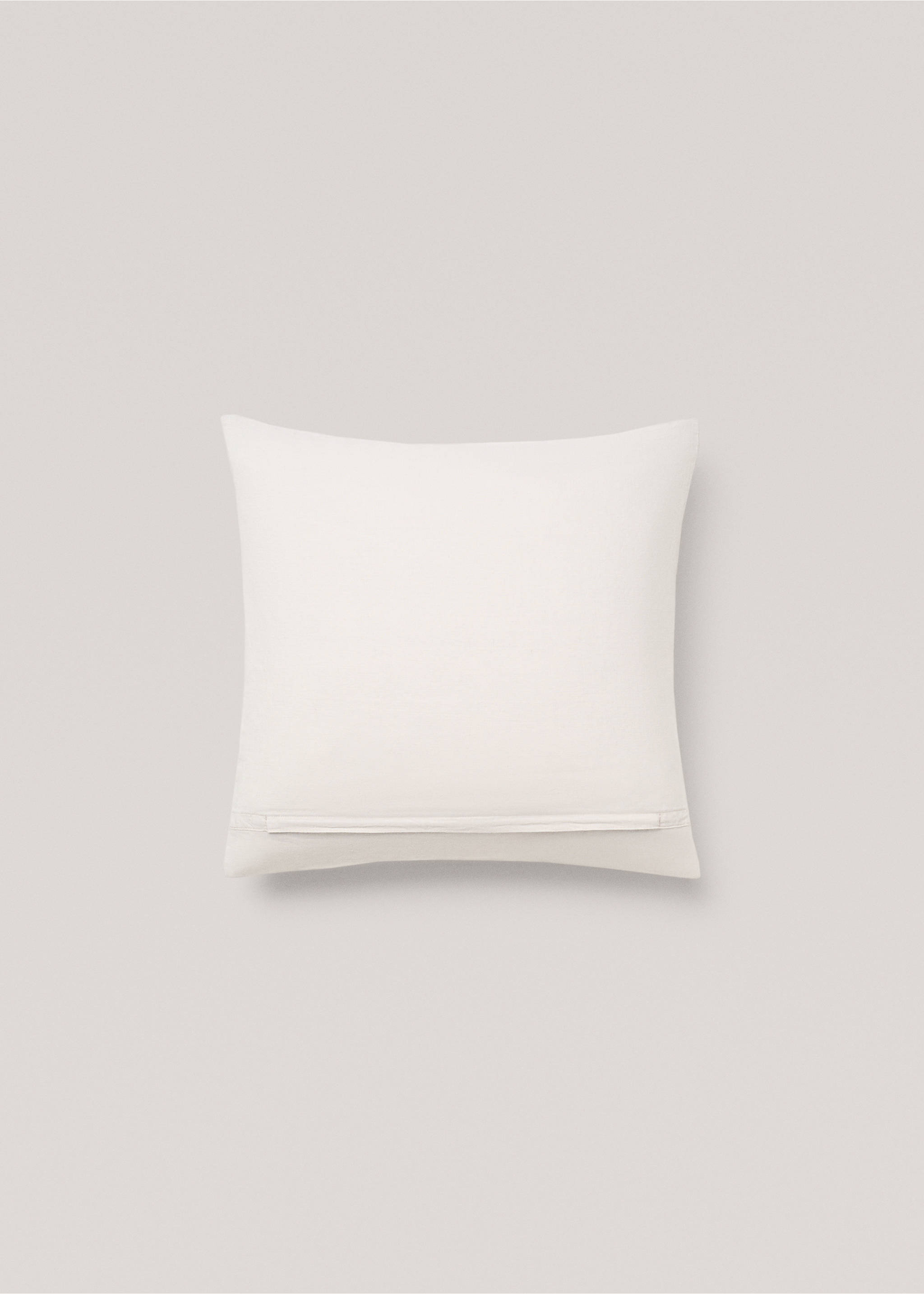 Striped linen cushion case - Details of the article 1, Aqua Green. Ref: 77033277-00.