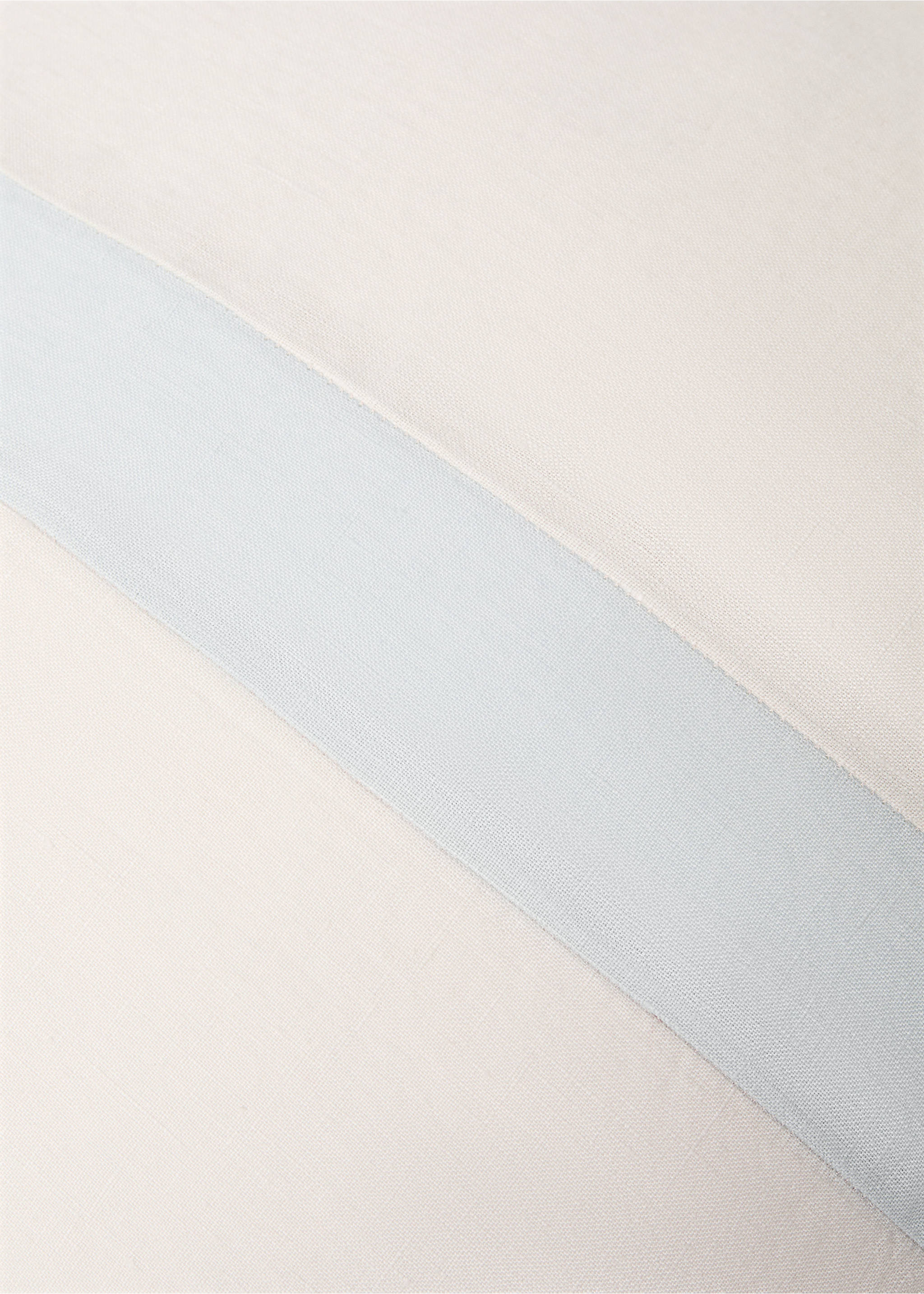 Striped linen cushion case - Details of the article 3, Aqua Green. Ref: 77033277-00.