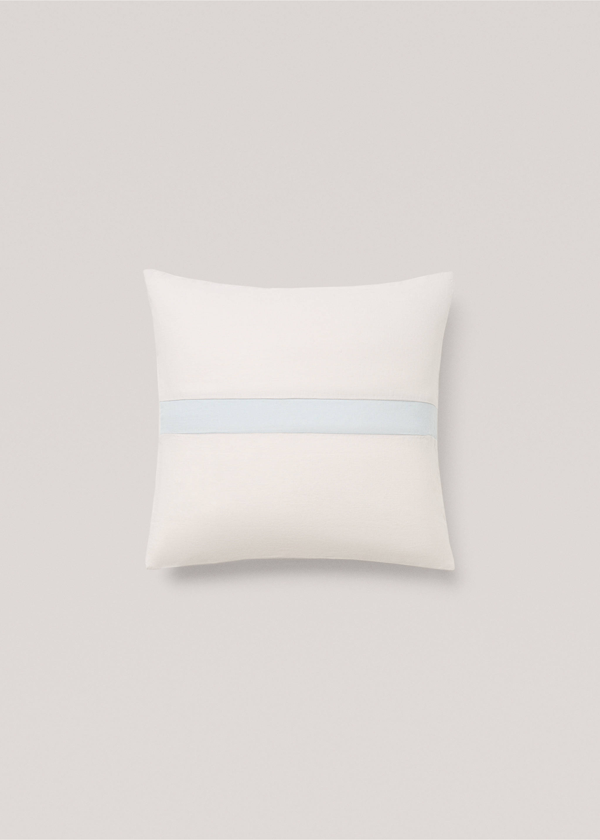 Striped linen cushion case - Article without model, Aqua Green. Ref: 77033277-00.