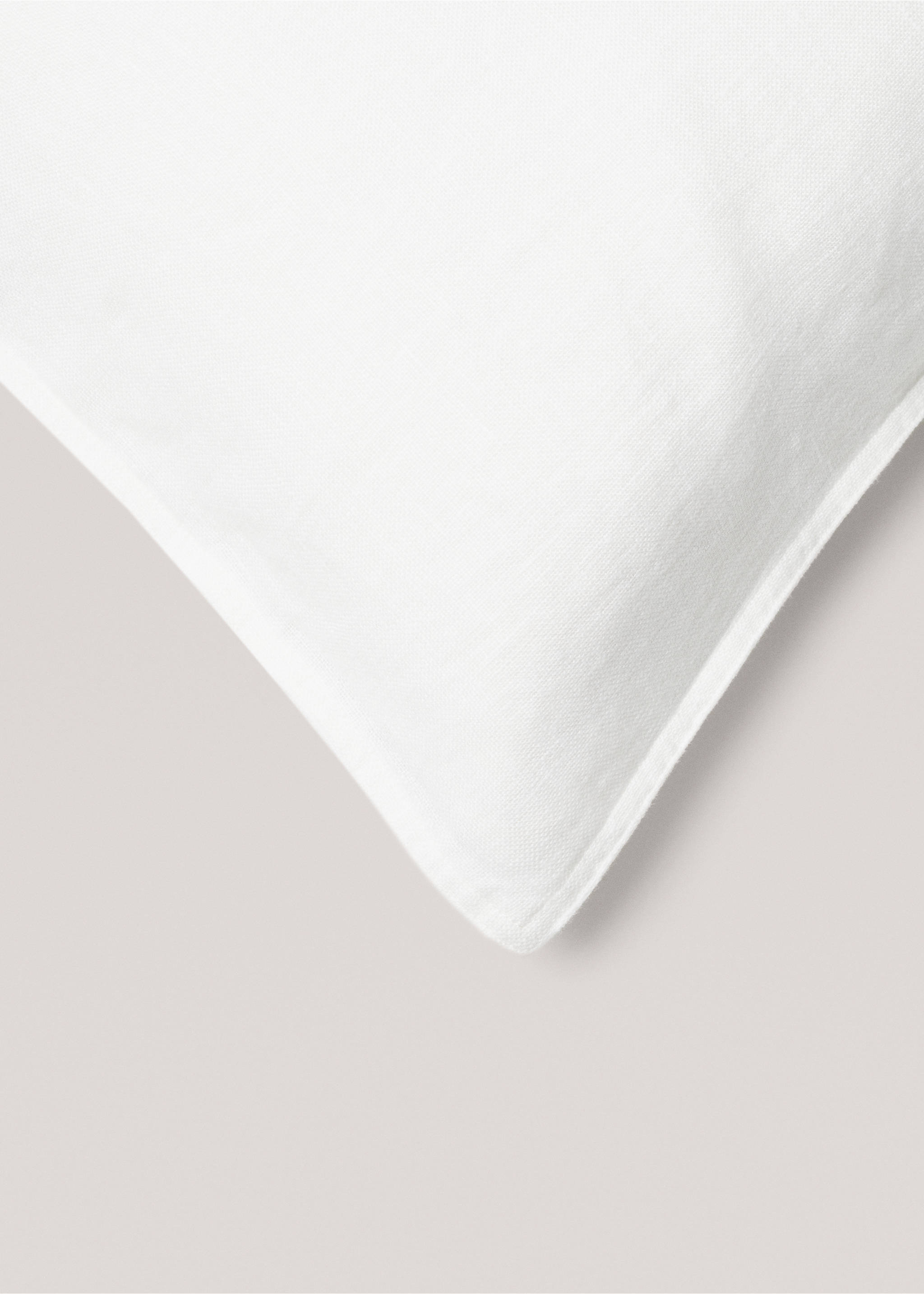 100% linen cushion case 45x45cm - Details of the article 2, White. Ref: 77033278-00.