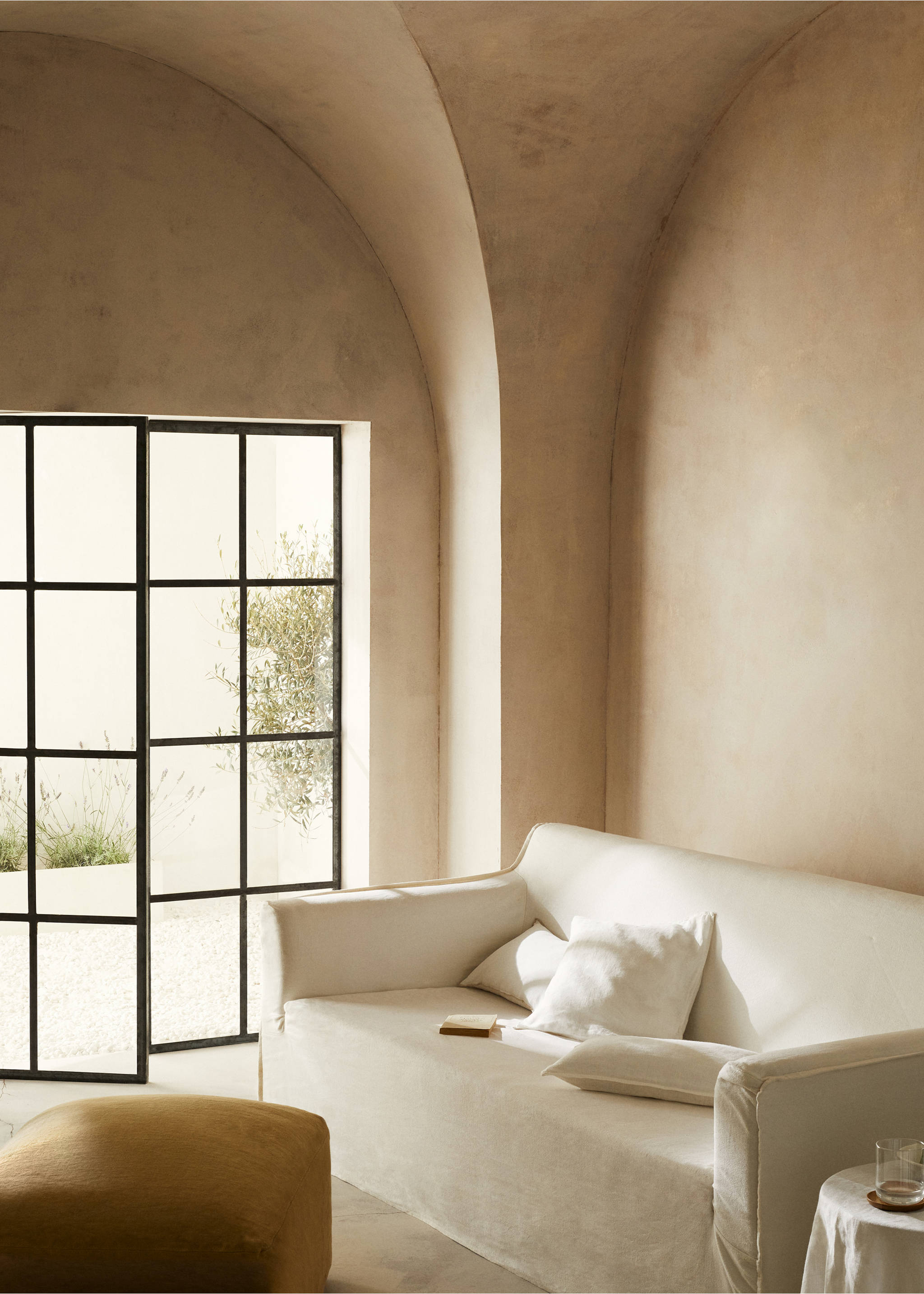 100% linen cushion case 45x45cm - Details of the article 9, White. Ref: 77033278-00.