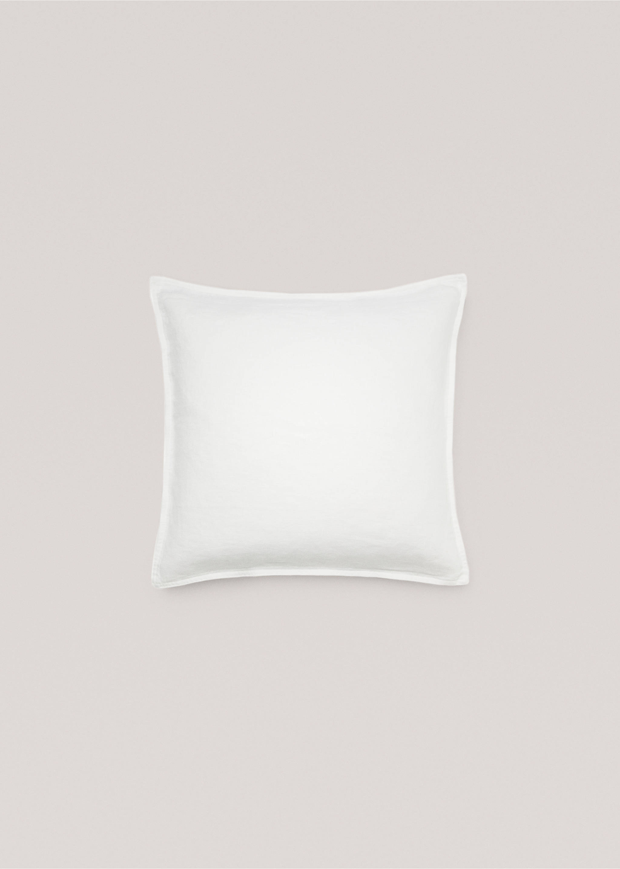 100% linen cushion case 45x45cm - Article without model, White. Ref: 77033278-00.