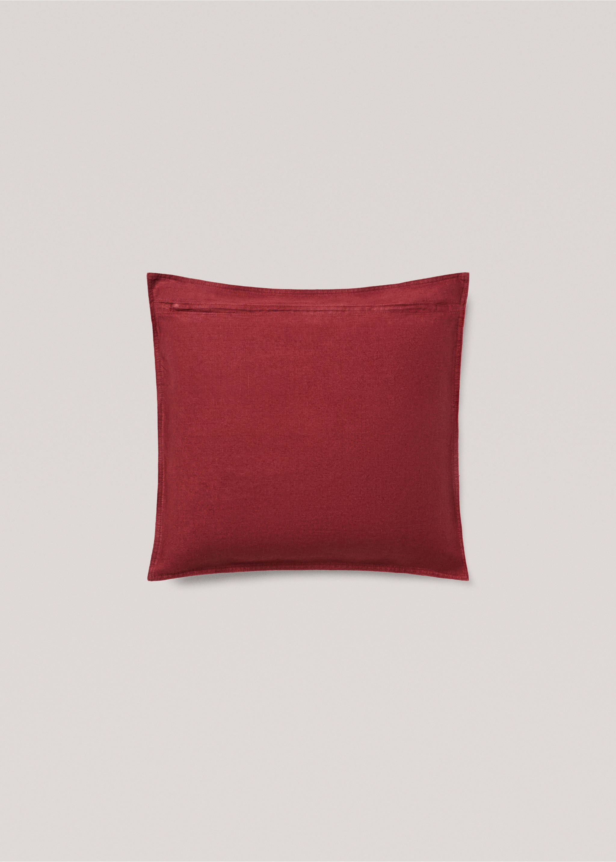 Housse de coussin 100 % lin 45x45 cm - Détail de l'article 1, Bordeaux. Ref: 77033278-00.