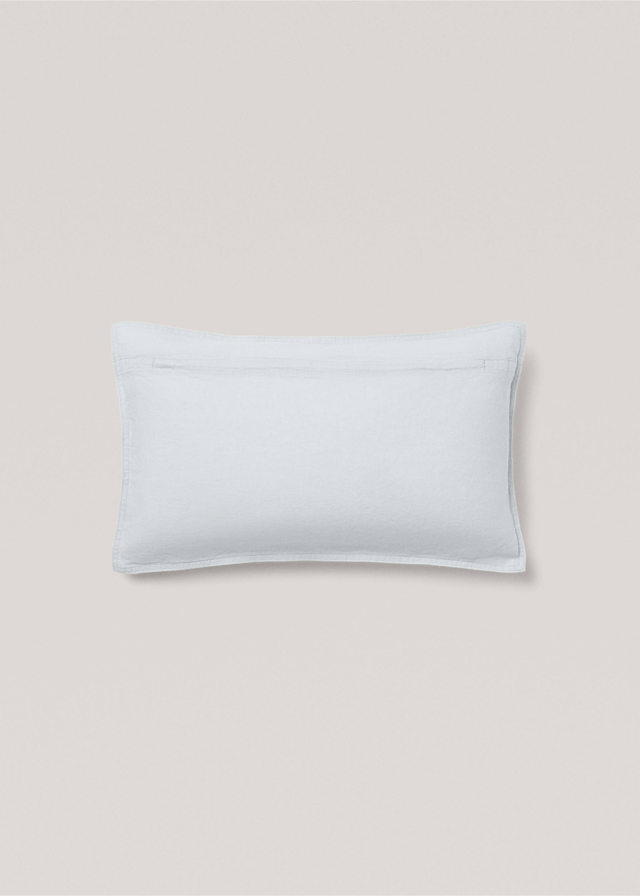 100% linen cushion cover 30x50cm - Details of the article 1, Aqua Green. Ref: 77033279-00.