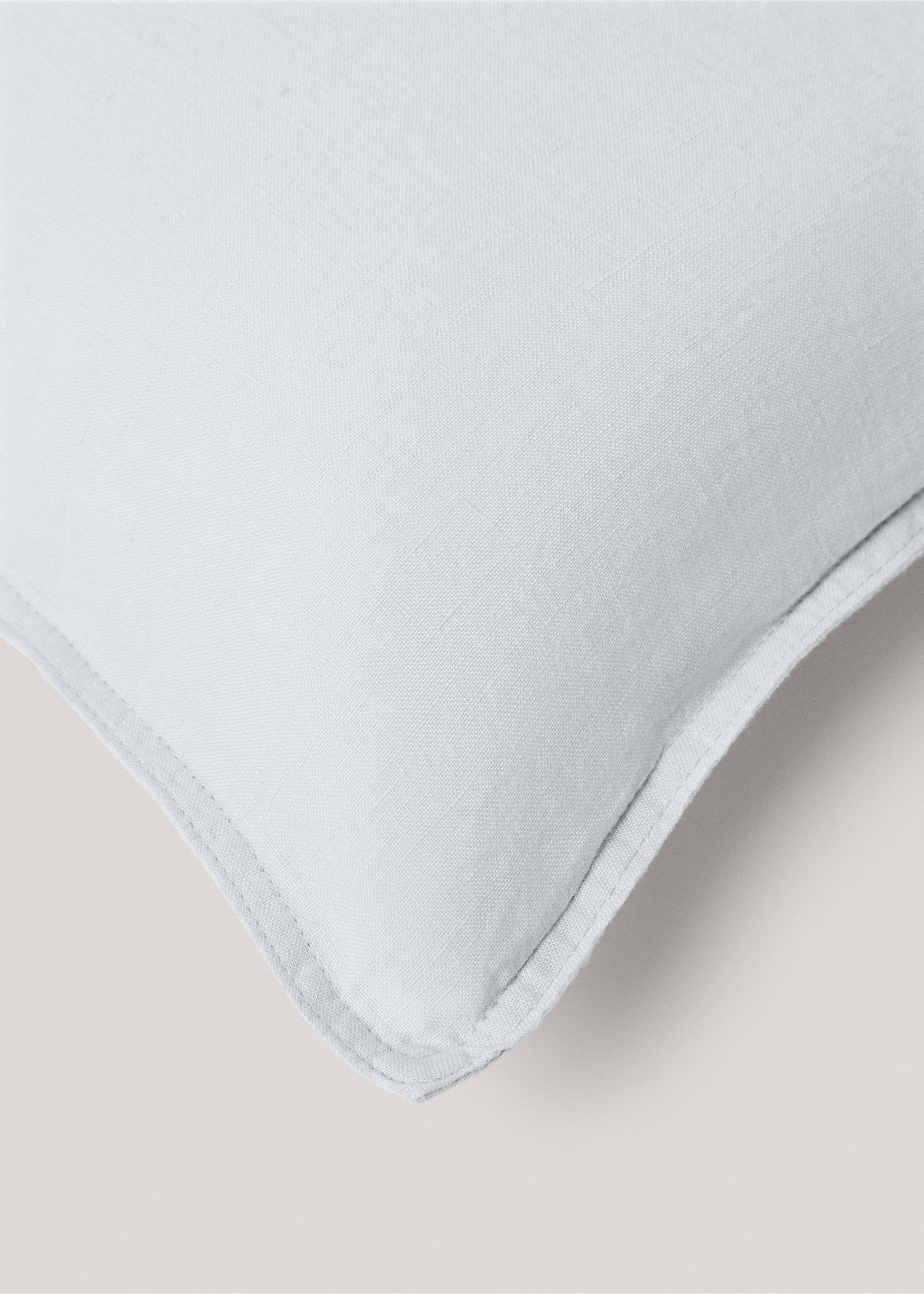 100% linen cushion cover 30x50cm - Details of the article 2, Aqua Green. Ref: 77033279-00.