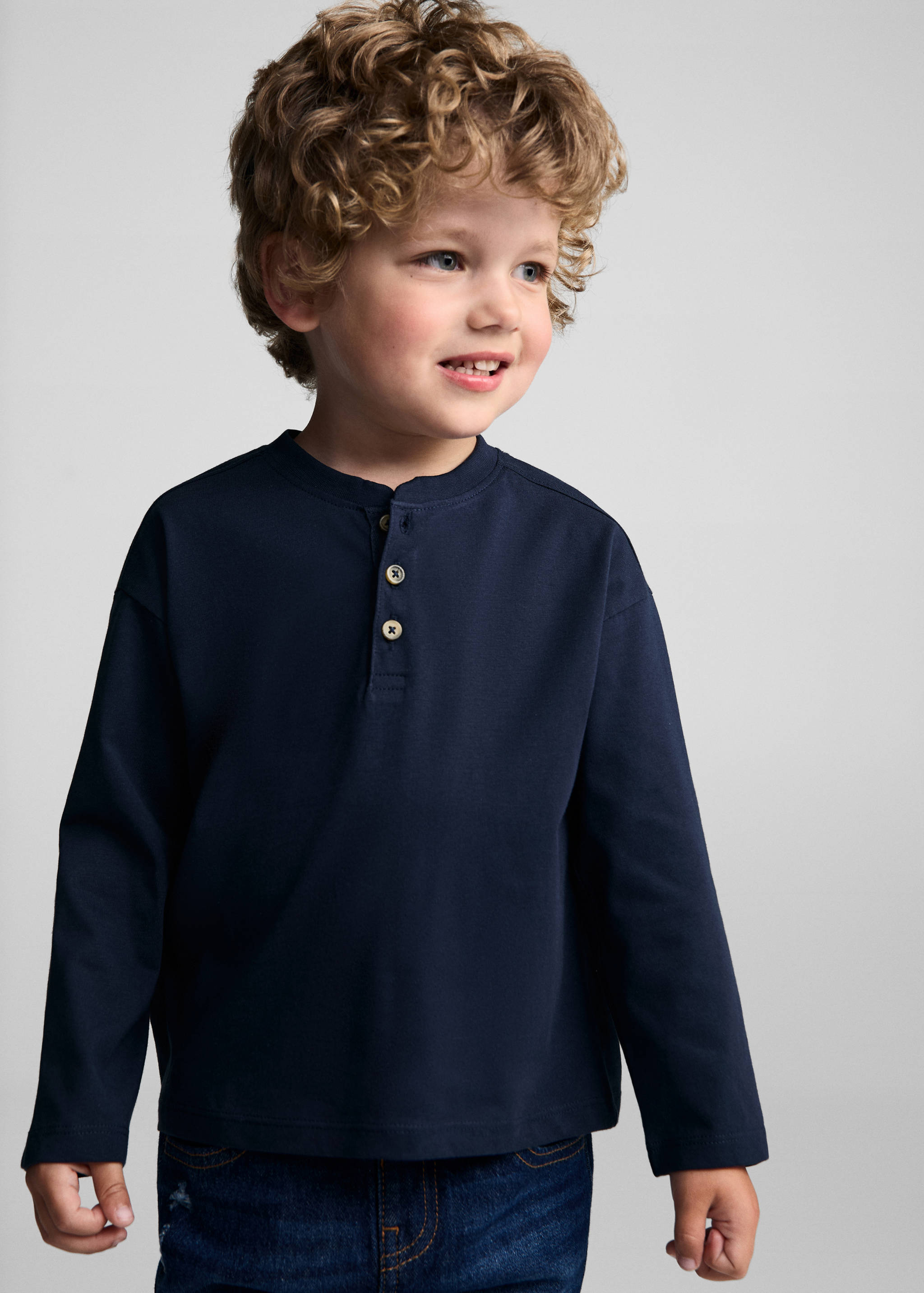 T-shirt coton manches longues - Plan moyen