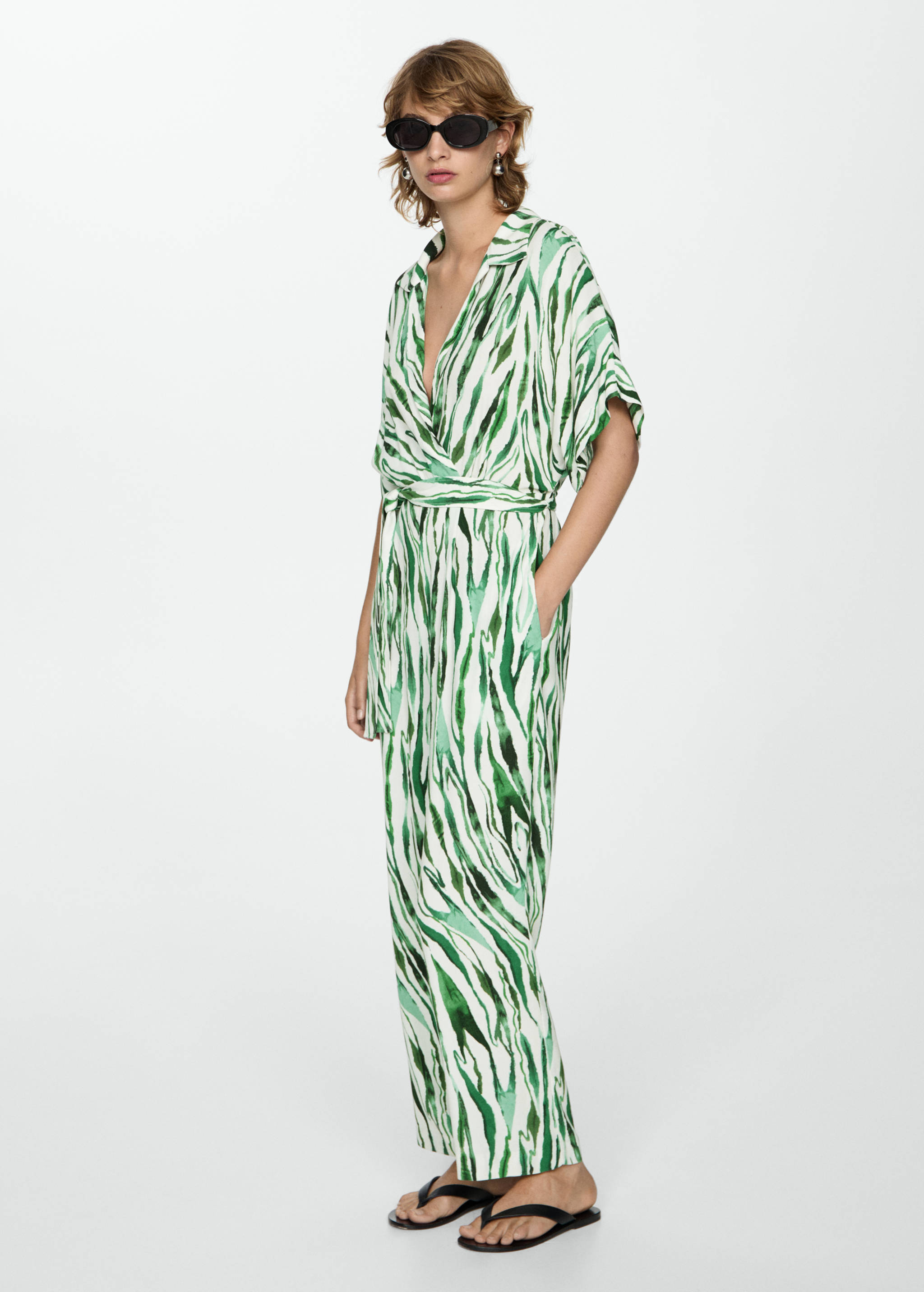 Printed jumpsuit with bow - General plane