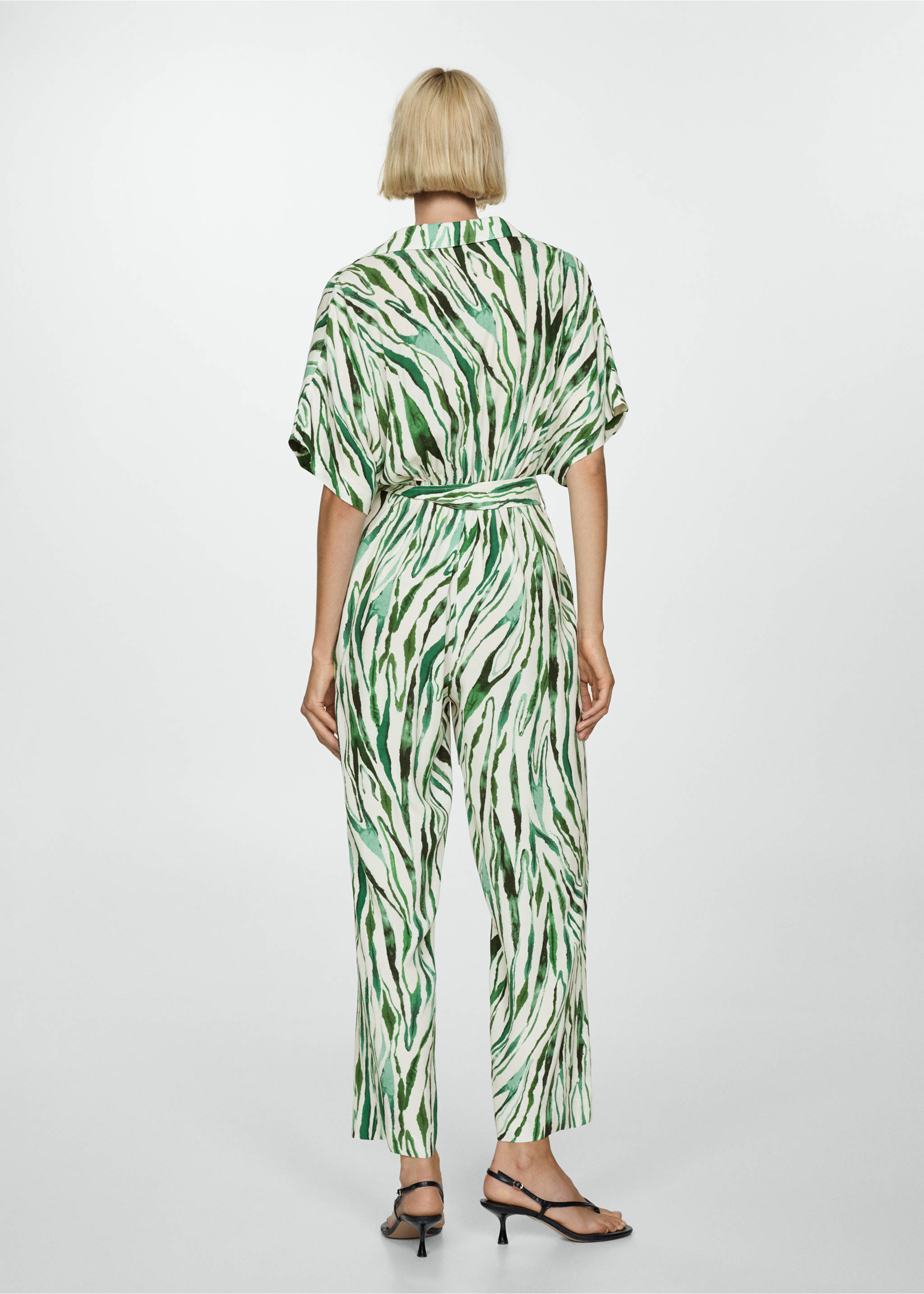Printed jumpsuit with bow - Reverse of the article, Off White. Ref: 77033295-00.