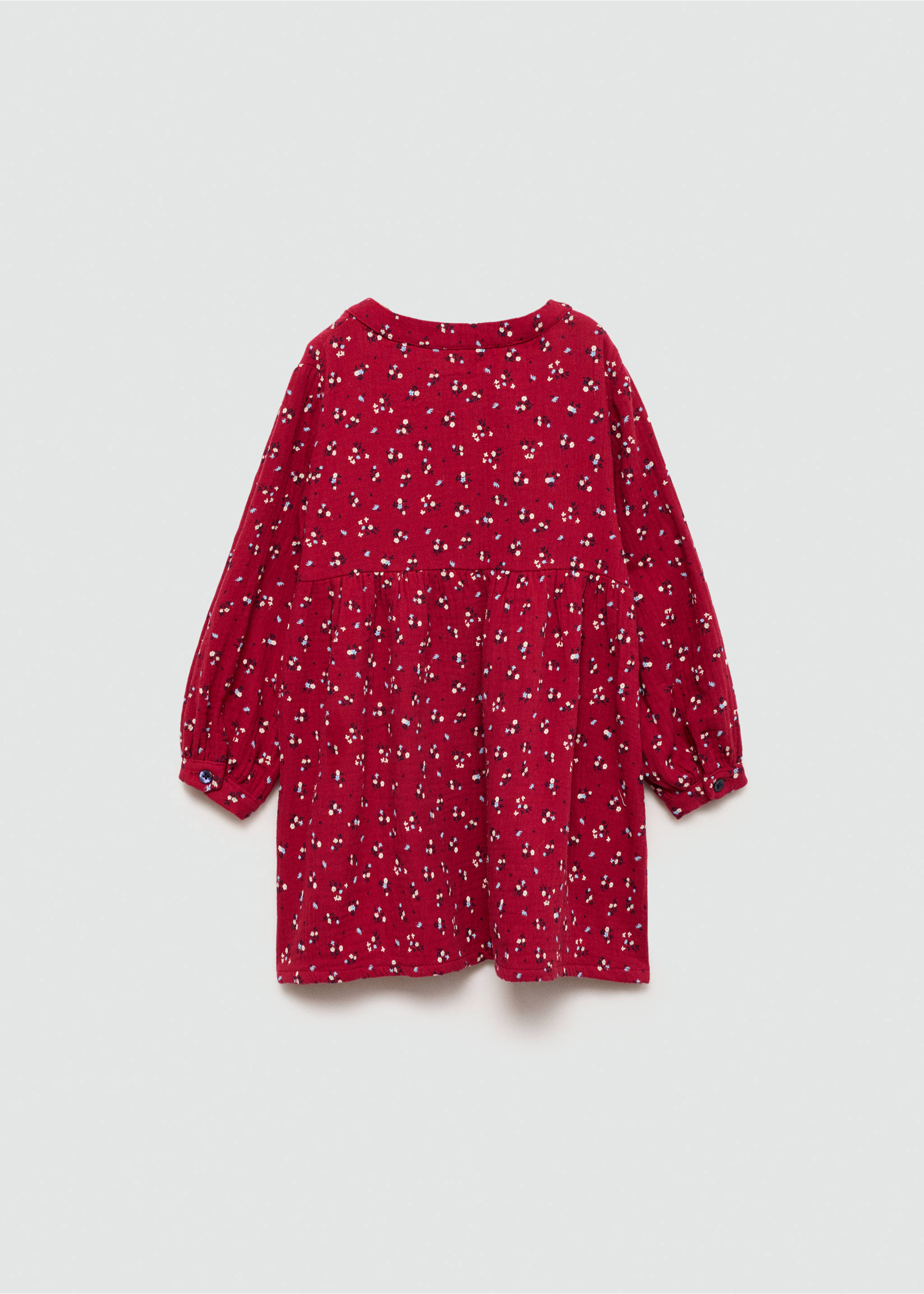 Flowers cotton dress - Reverse of the article, Red. Ref: 77033296-00.
