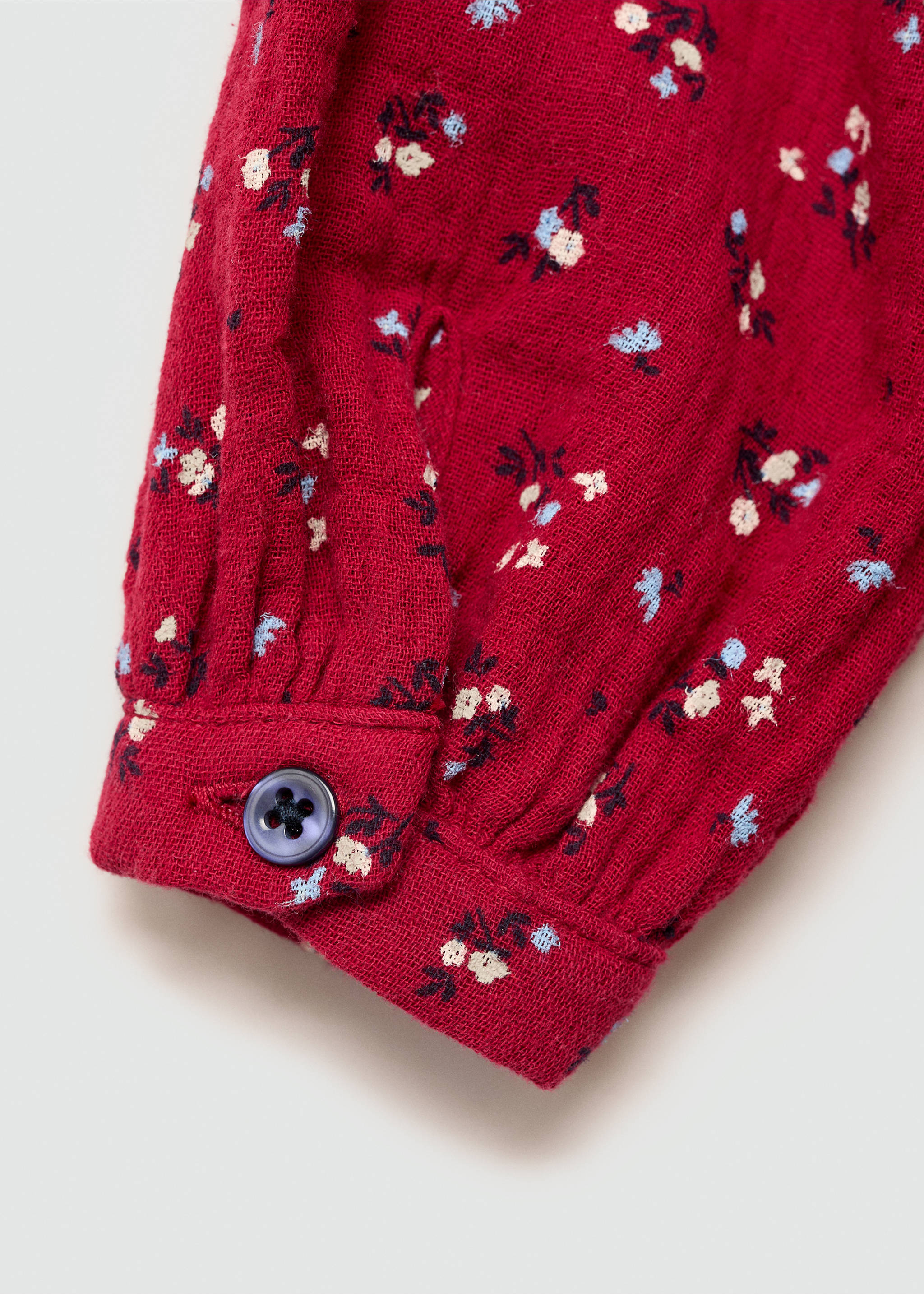 Flowers cotton dress - Details of the article 0, Red. Ref: 77033296-00.