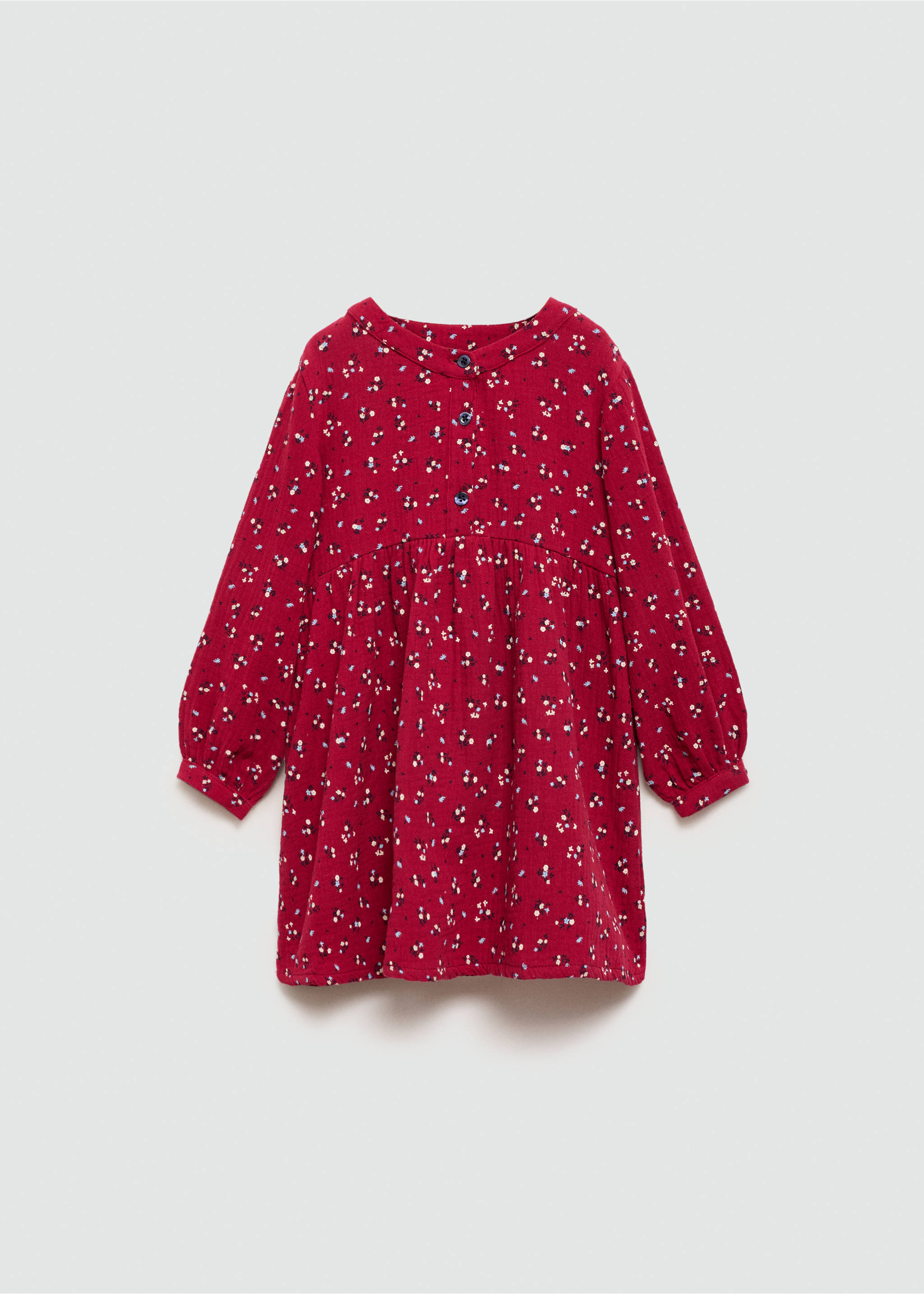 Flowers cotton dress - Article without model, Red. Ref: 77033296-00.