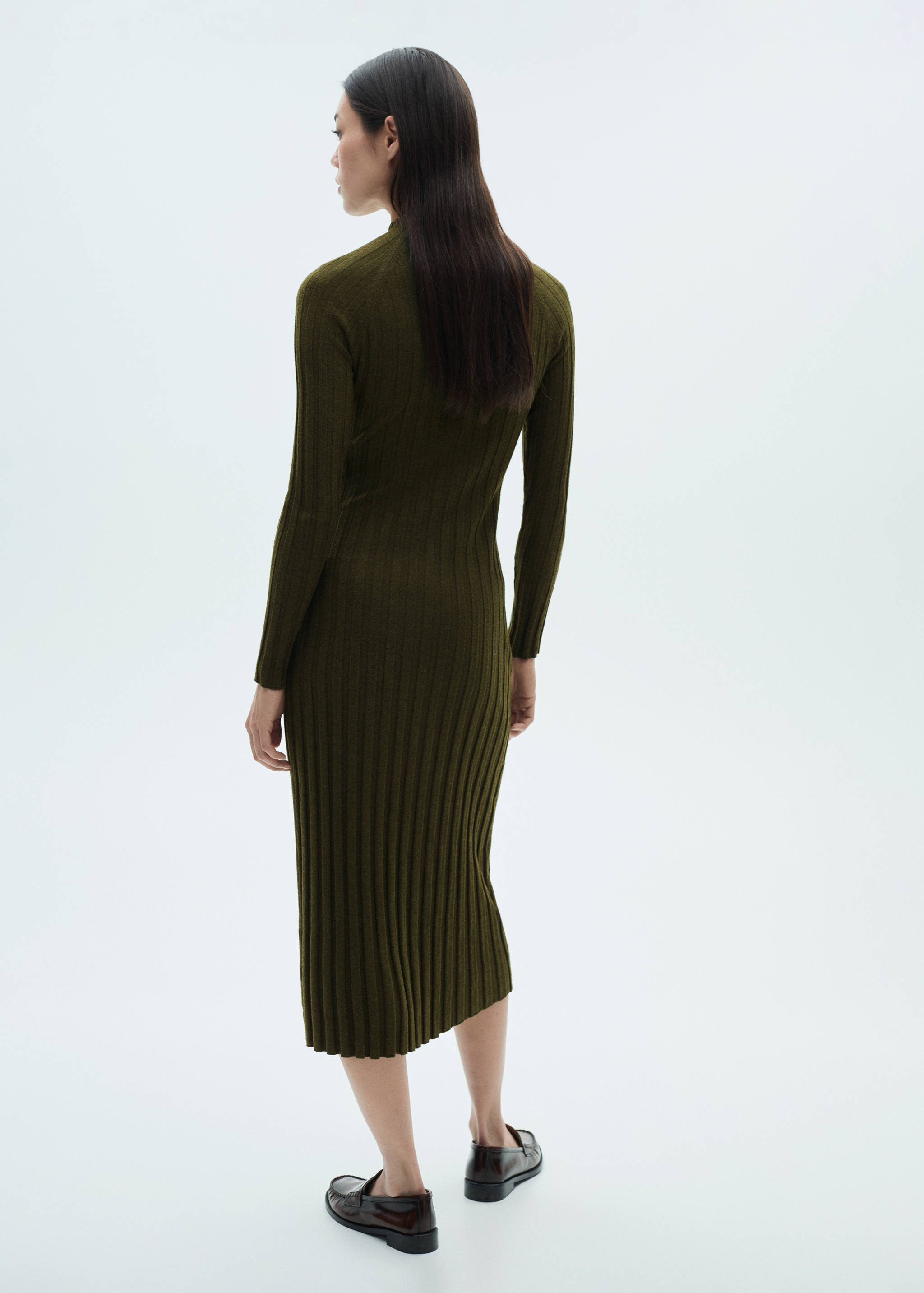 Robe maille côtelée col montant - Verso de l’article