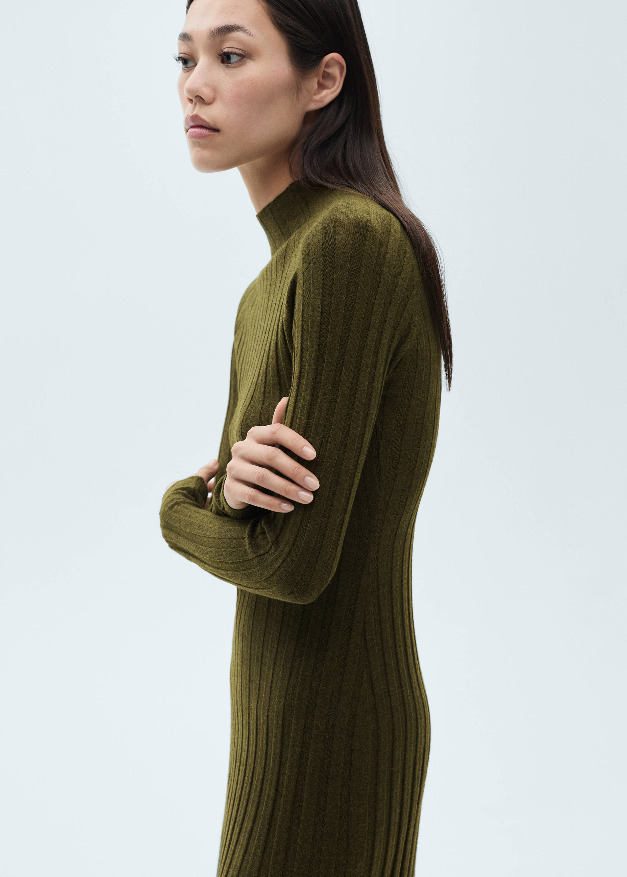 Robe maille côtelée col montant - Détail de l'article 6