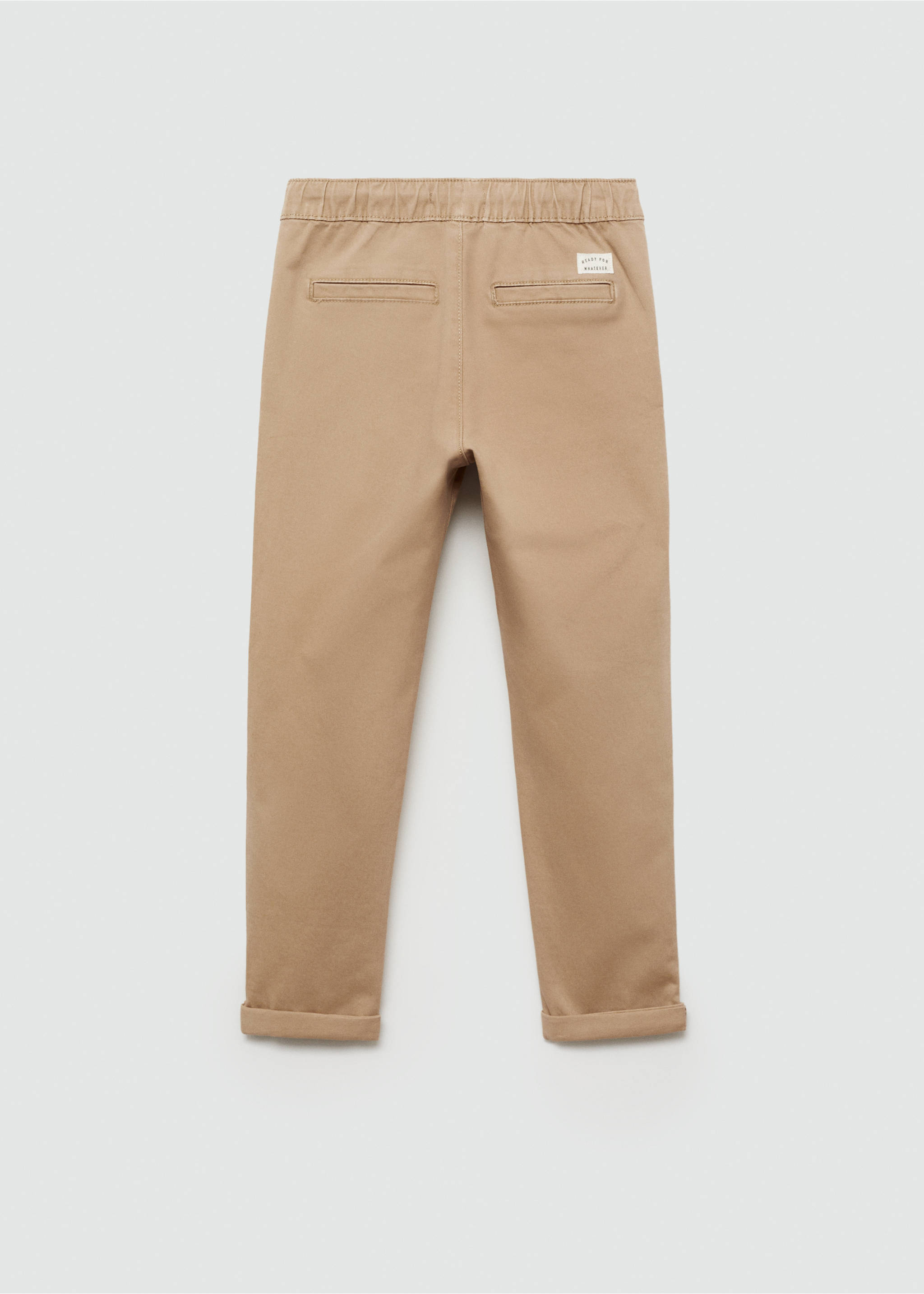 Elastic waist trousers - Reverse of the article, Sand. Ref: 77034013-00.
