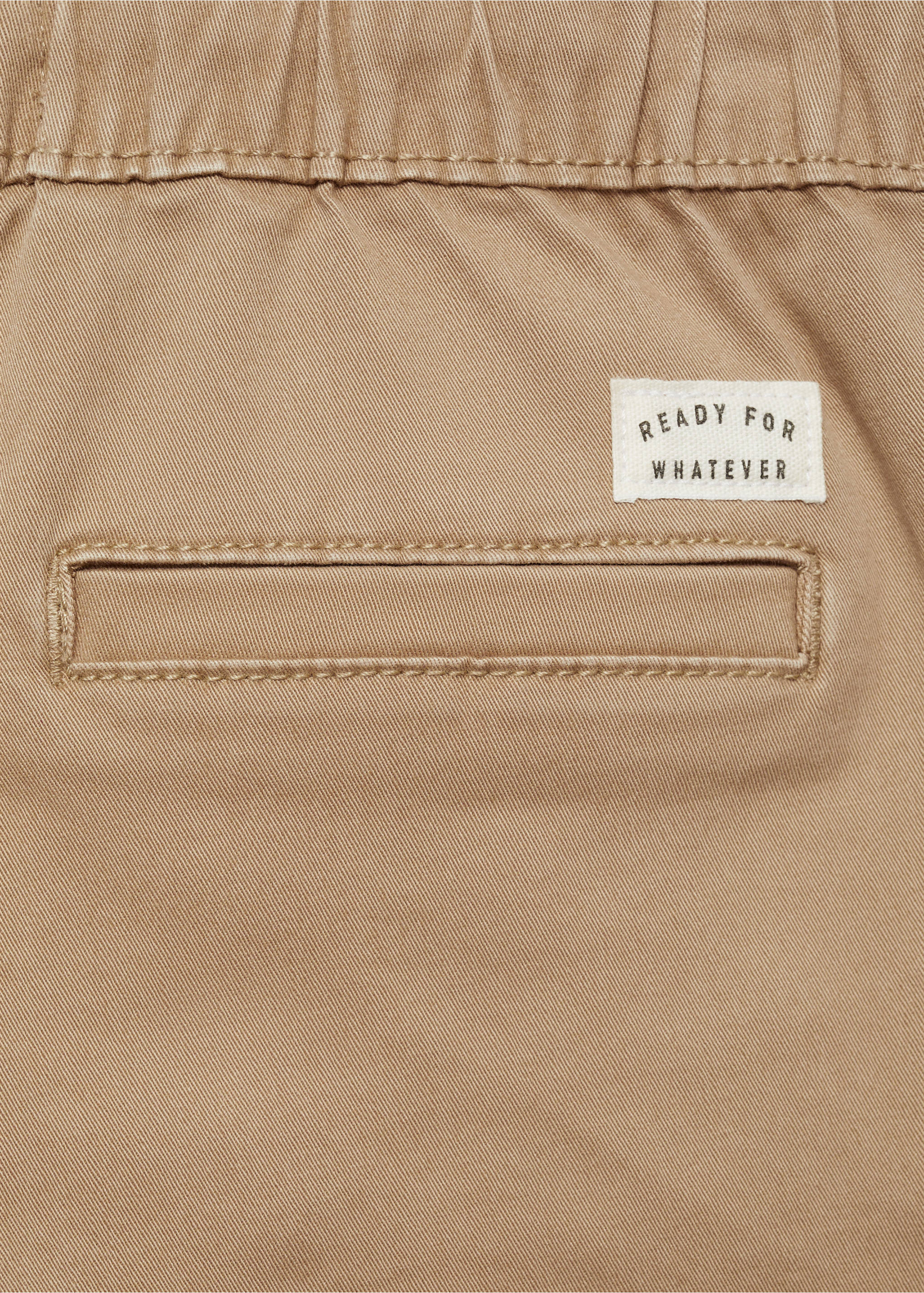 Elastic waist trousers - Details of the article 0, Sand. Ref: 77034013-00.