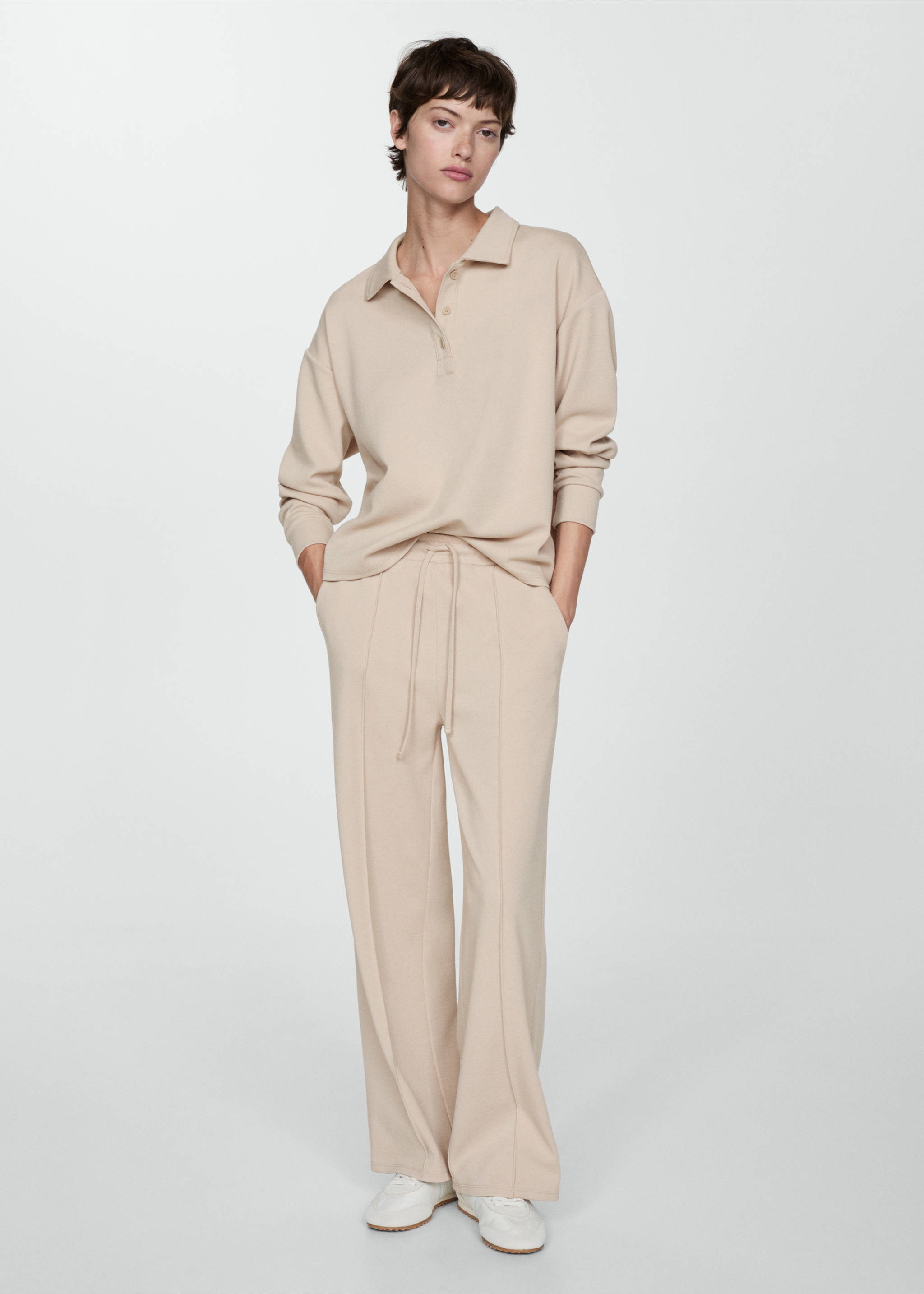 Polo-neck sweatshirt - General plane, Beige. Ref: 77034021-00.