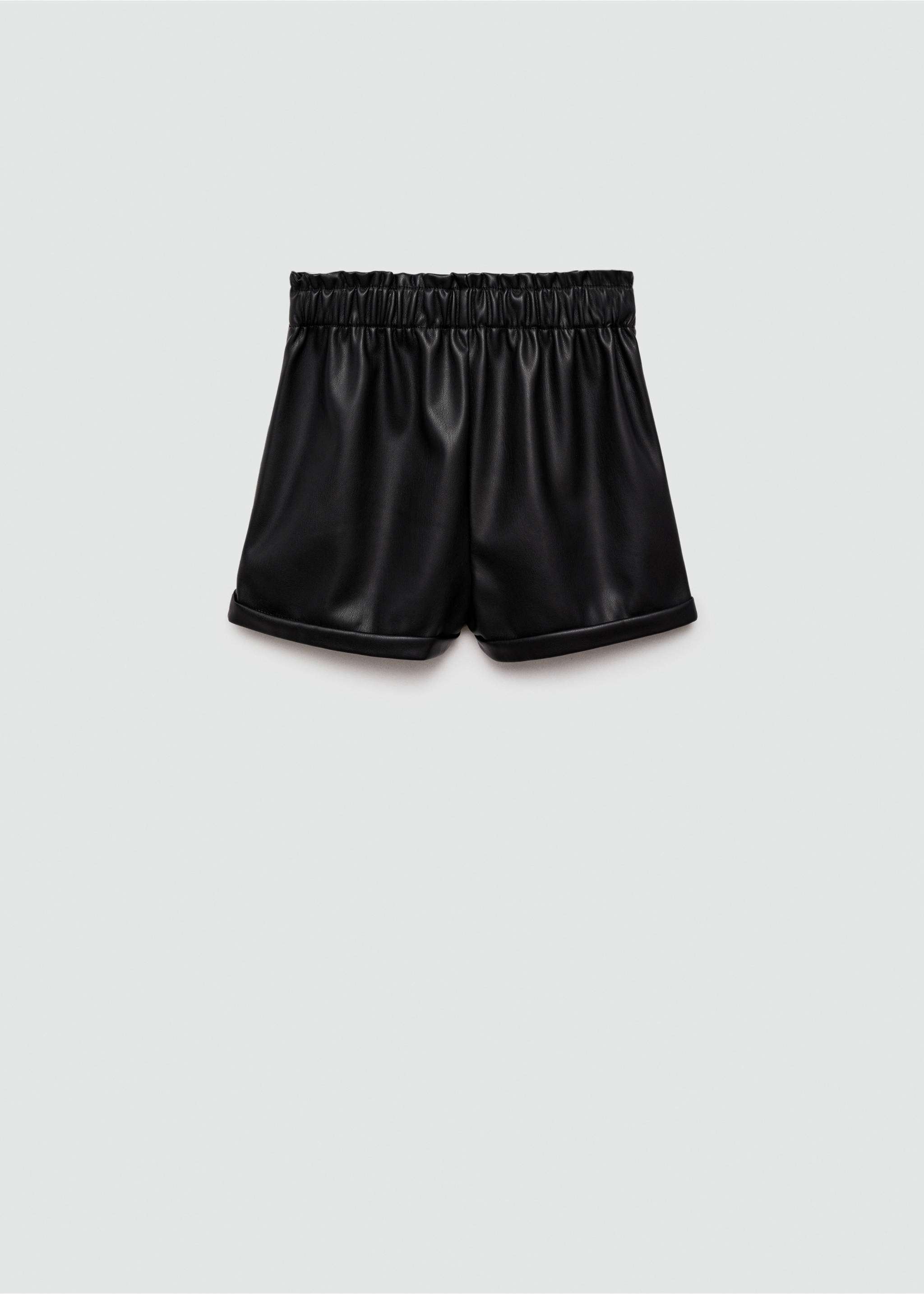 Shorts mit Leder-Effekt - Rückseite des Artikels, Schwarz. Ref: 77034026-00.