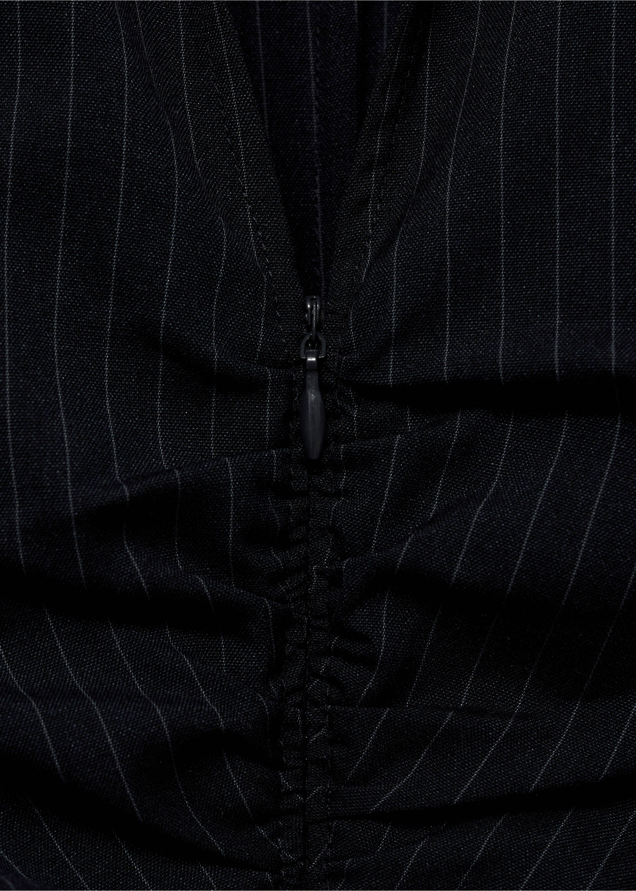 Vestido fruncido cremallera - Details of the article 8, Dark Navy. Ref: 77034028-00.