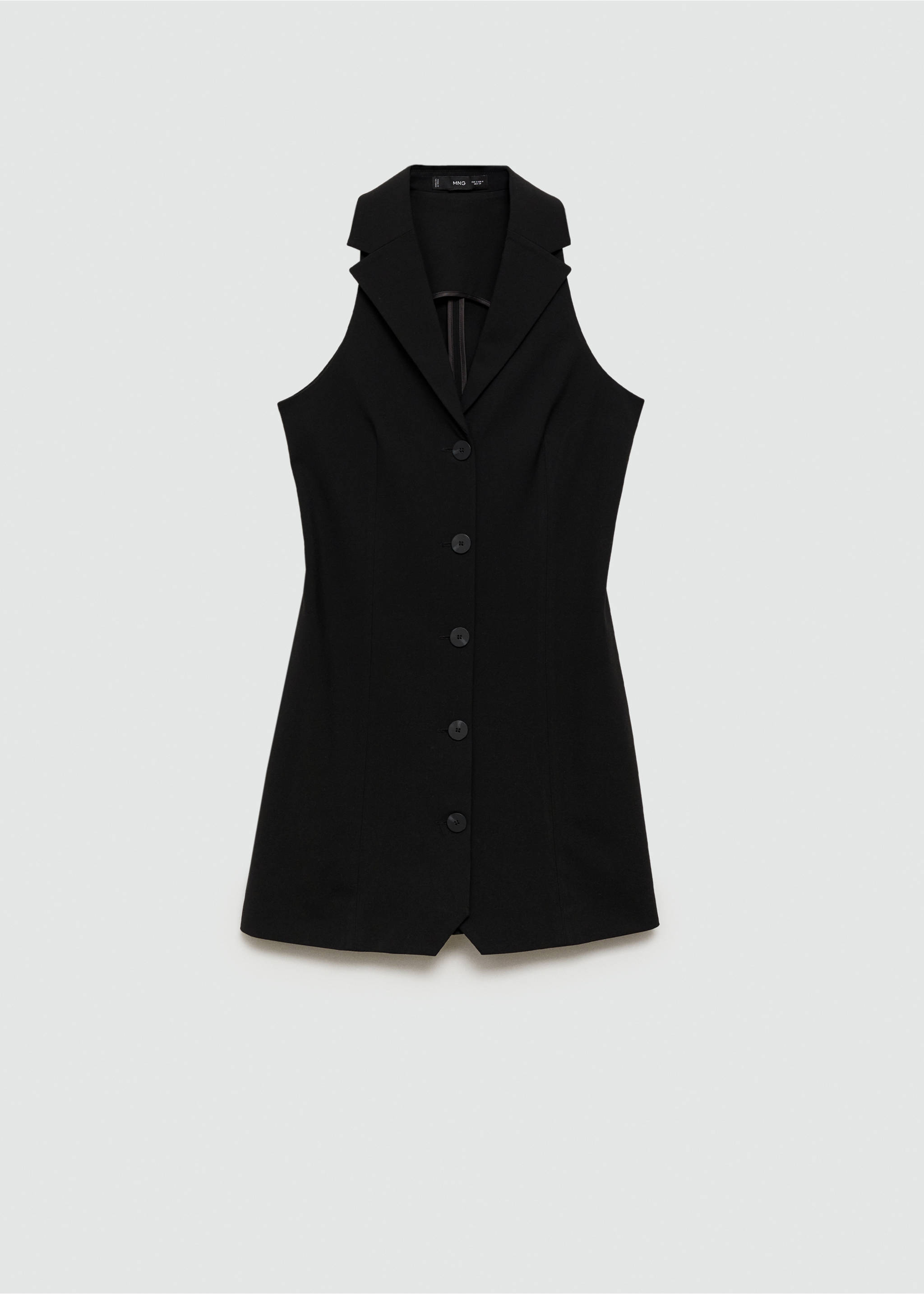 Short dress with lapel - Article without model, Black. Ref: 77034032-00.