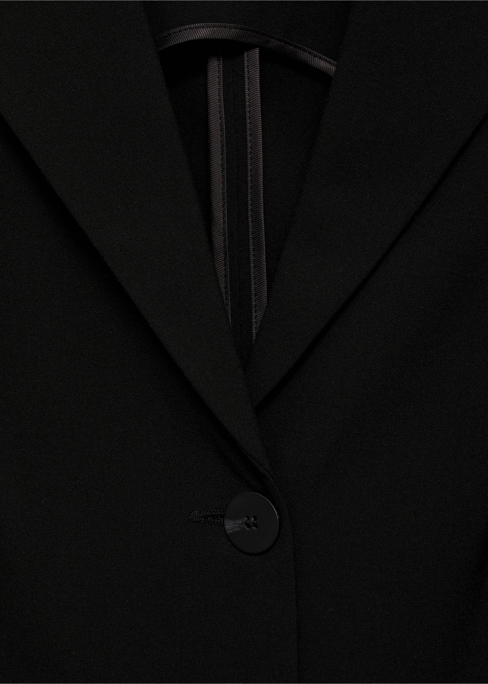 Short dress with lapel - Details of the article 8, Black. Ref: 77034032-00.