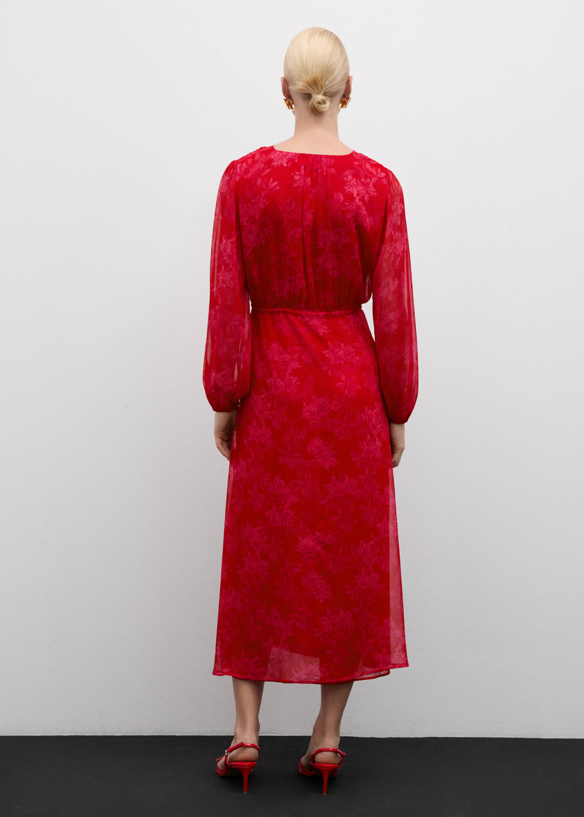 Floral-print dress with knot detail - Reverse of the article