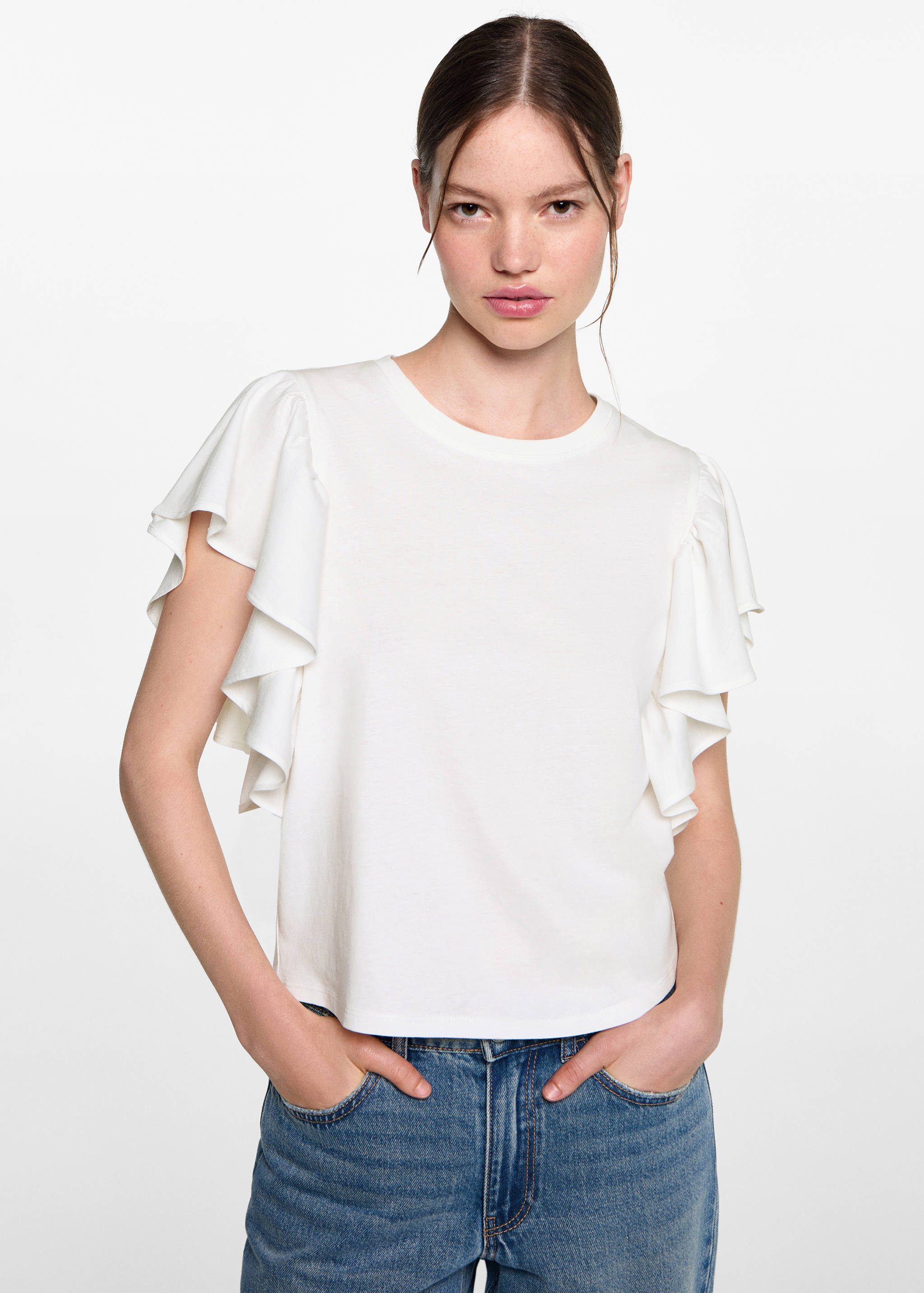 Camiseta algodón volantes - Plano medio