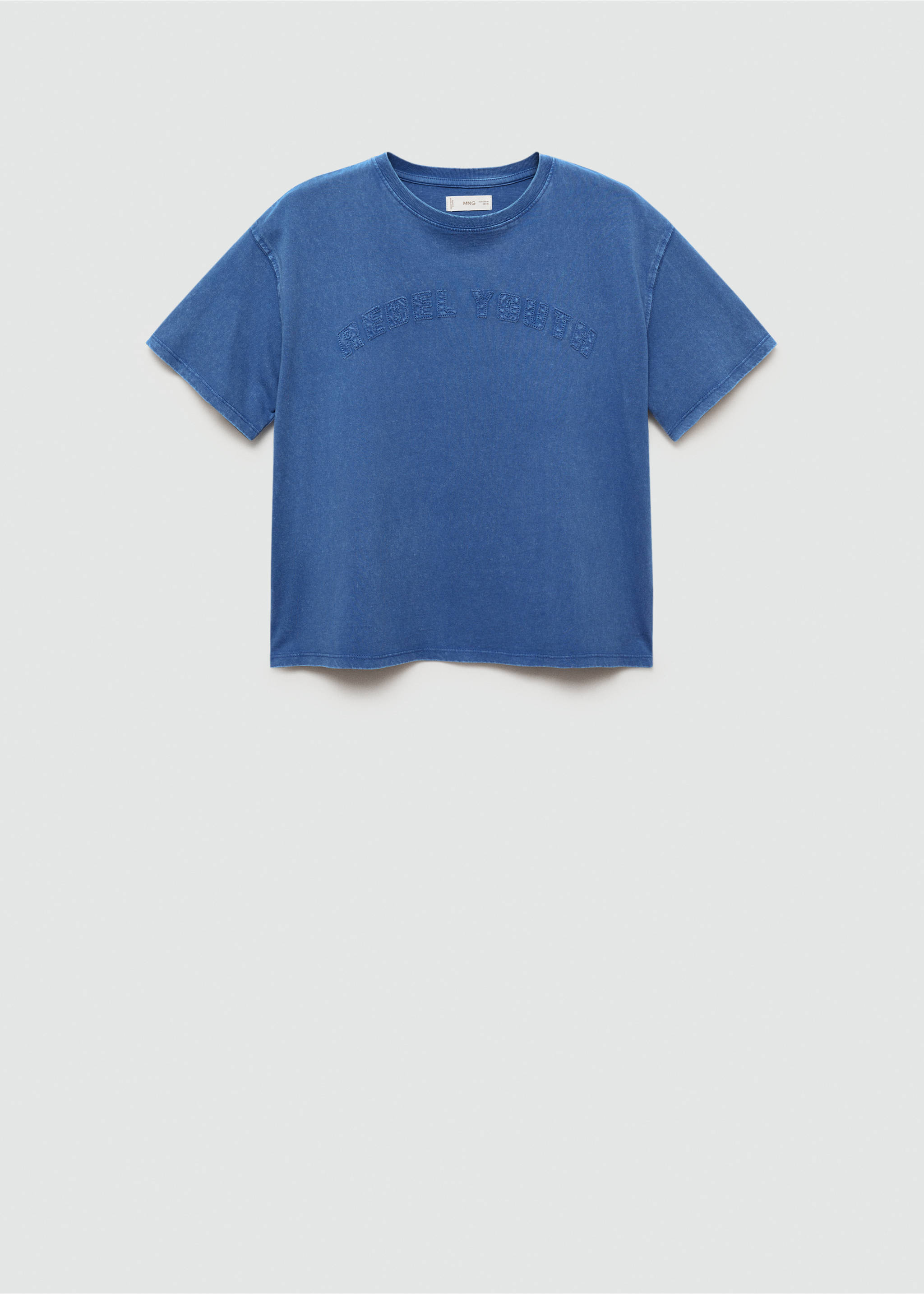 T-shirt message brodé - Article sans modèle, Vert. Ref: 77034048-00.