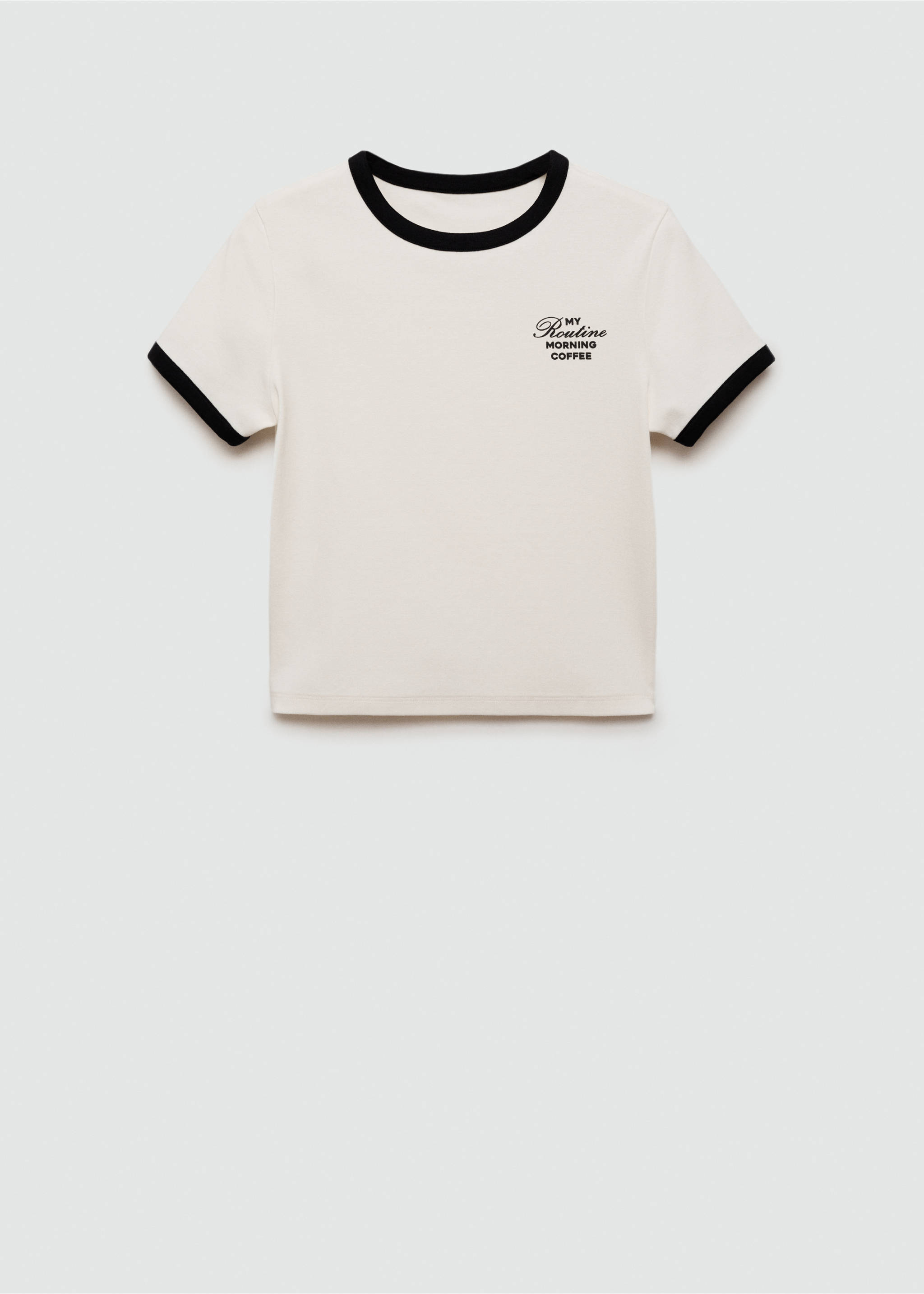 Contrast print T-shirt - Article without model, Off White. Ref: 77034049-00.