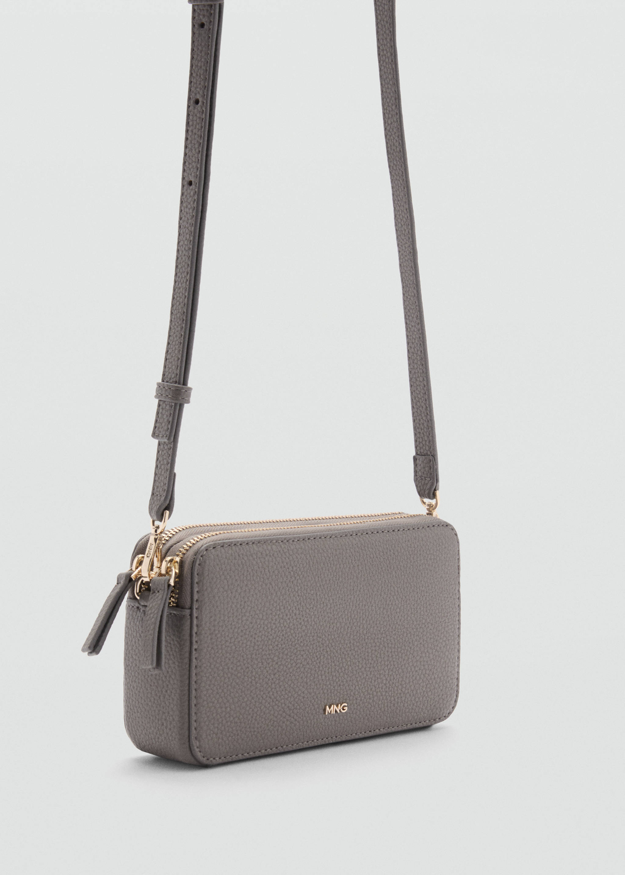 Shoulder bag with double zip - Medium plane