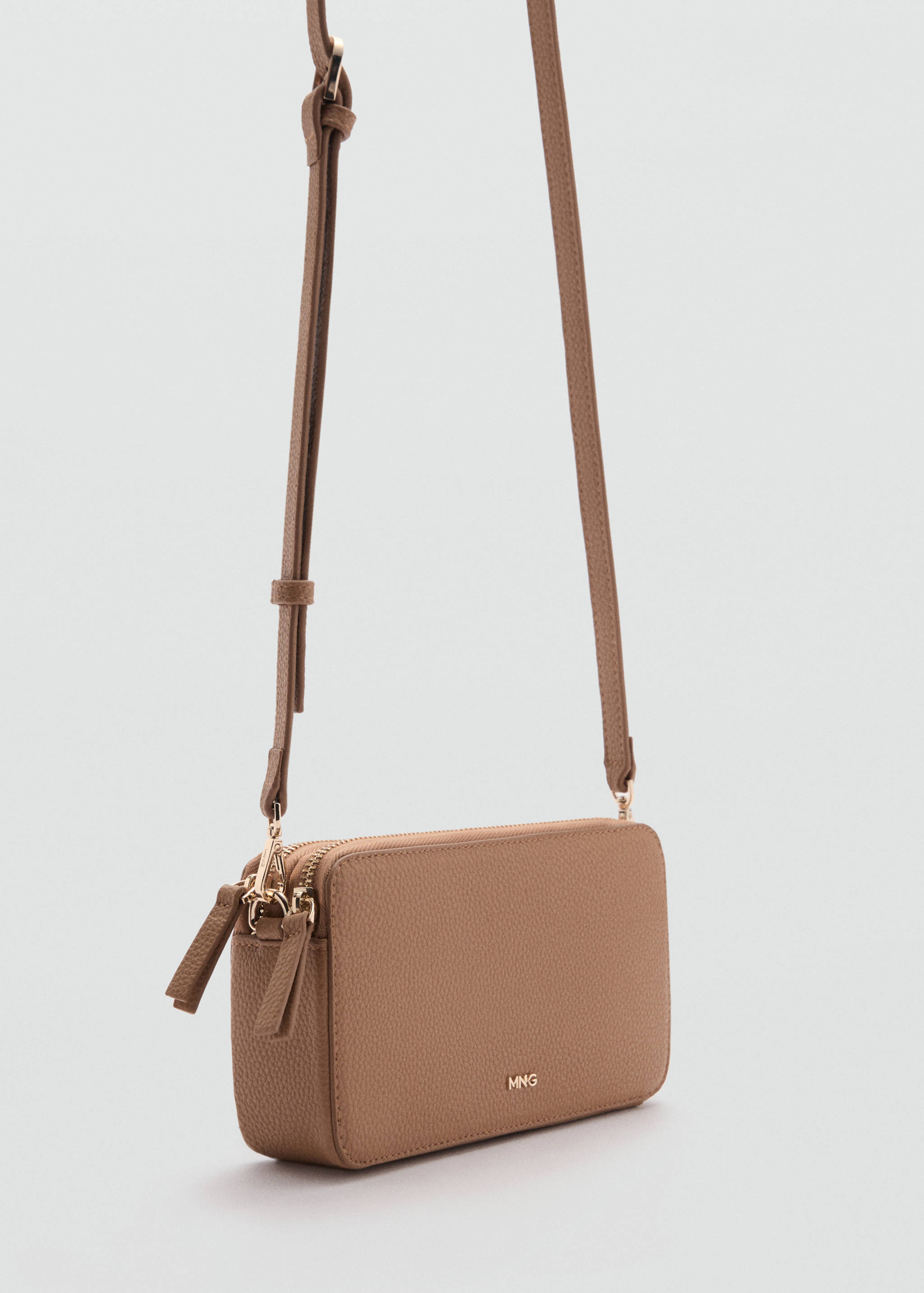Shoulder bag with double zip - Medium plane