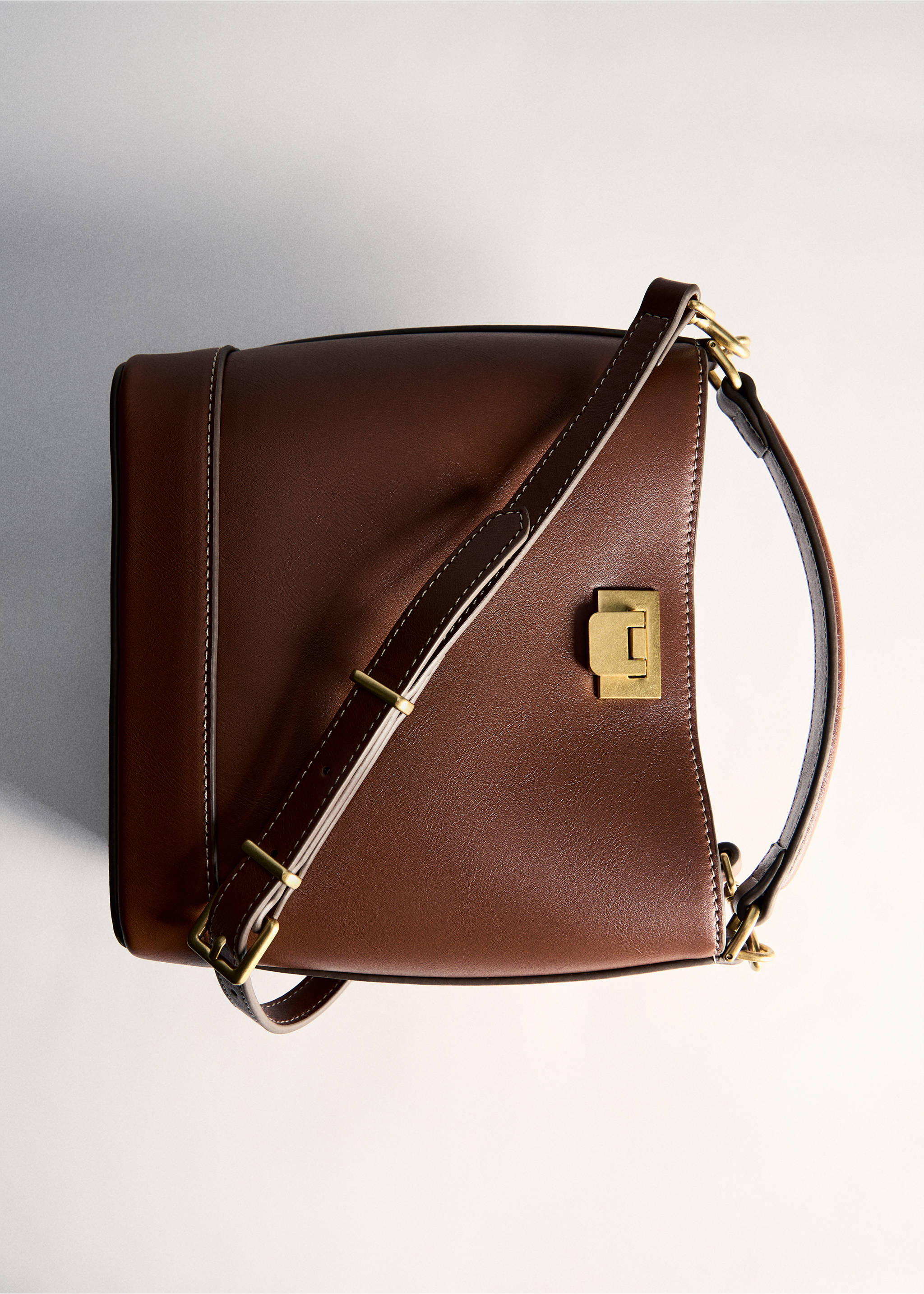 Bolso mini shopper detalle metálico - Detalle del artículo 5, Cuero. Ref: 77034056-00.