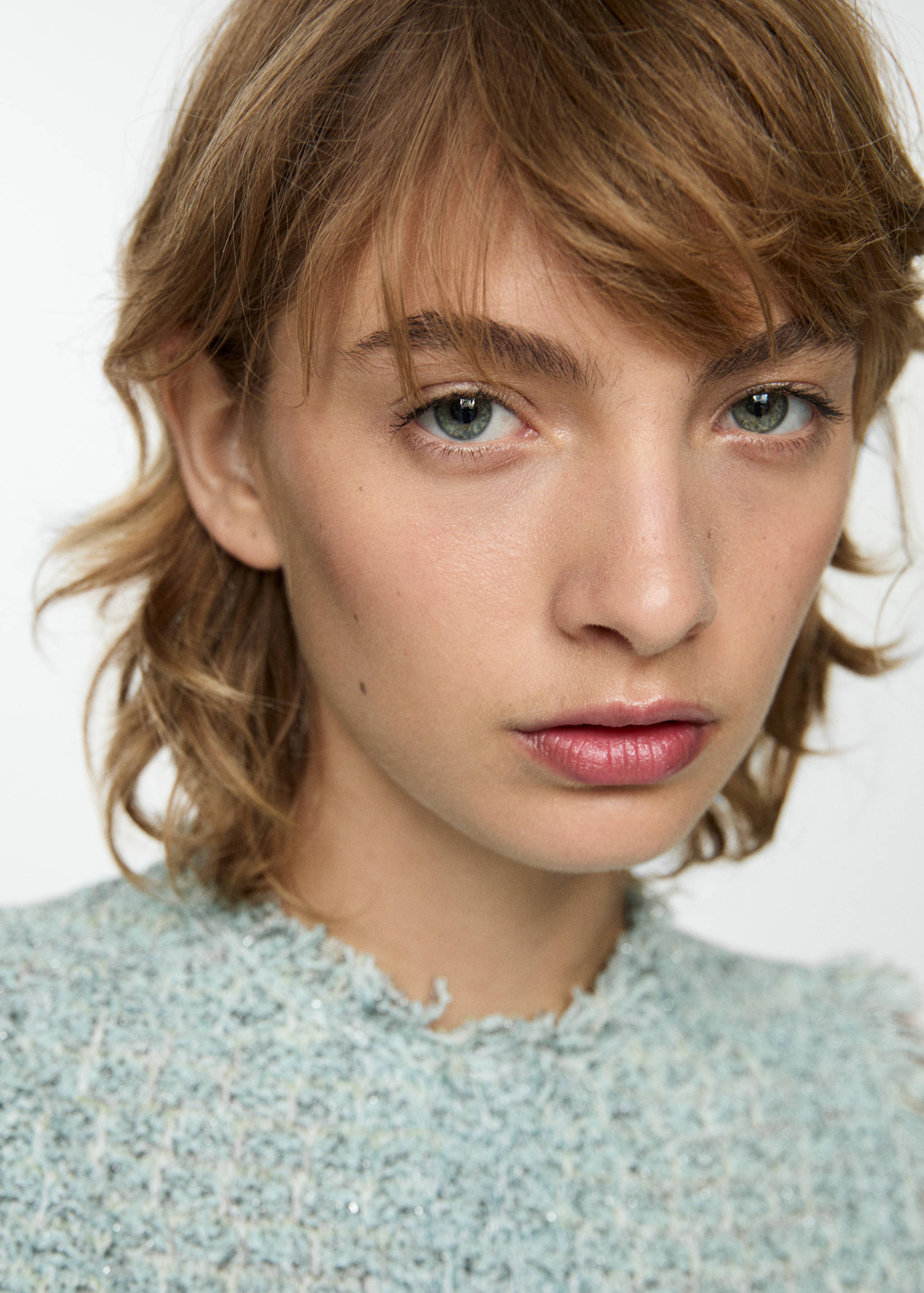 Tweed-Top mit ausgefranstem Detail - Detail des Artikels 1