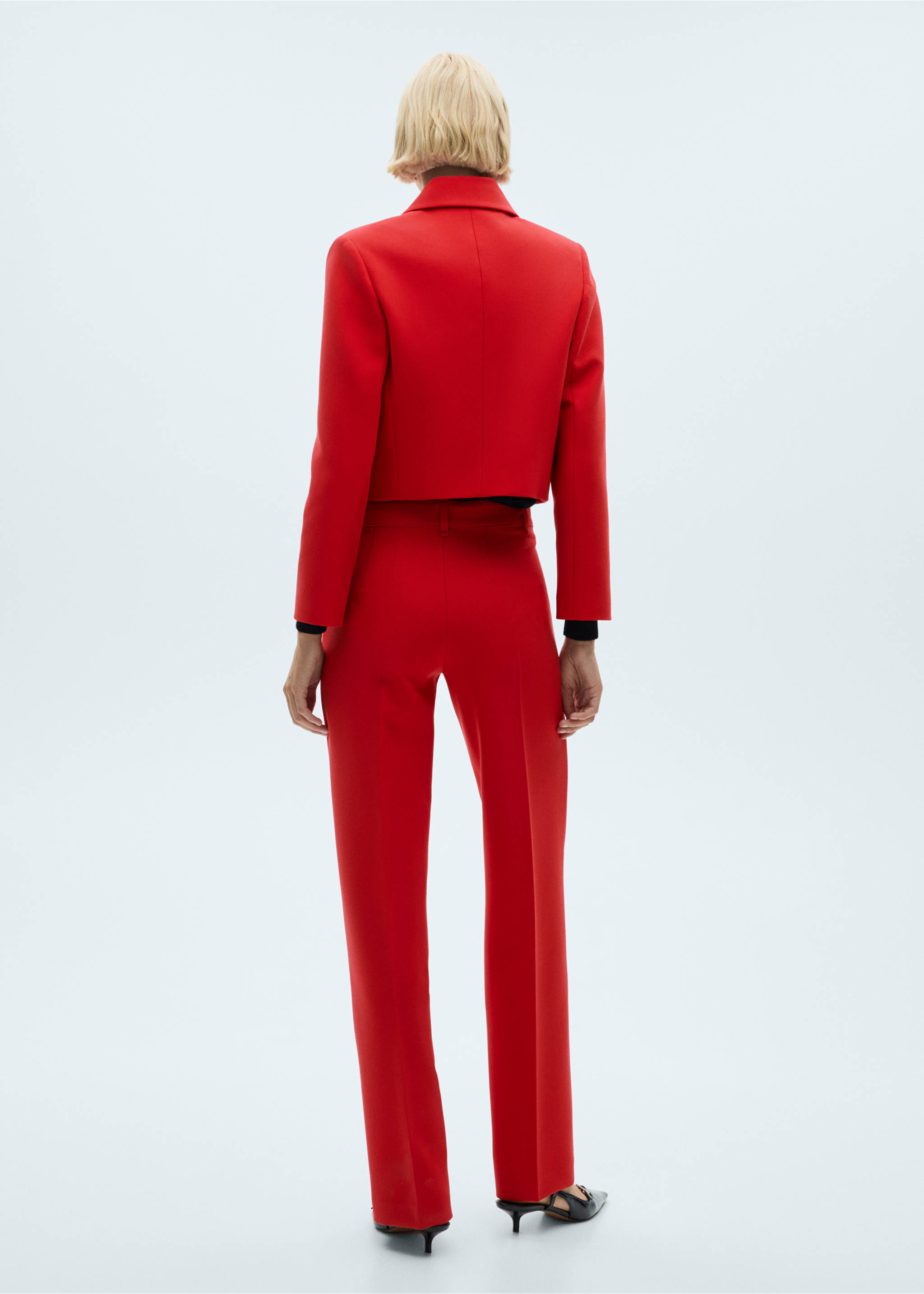 Casaco cropped com botões - Verso do artigo, Vermelho. Ref: 77034069-00.