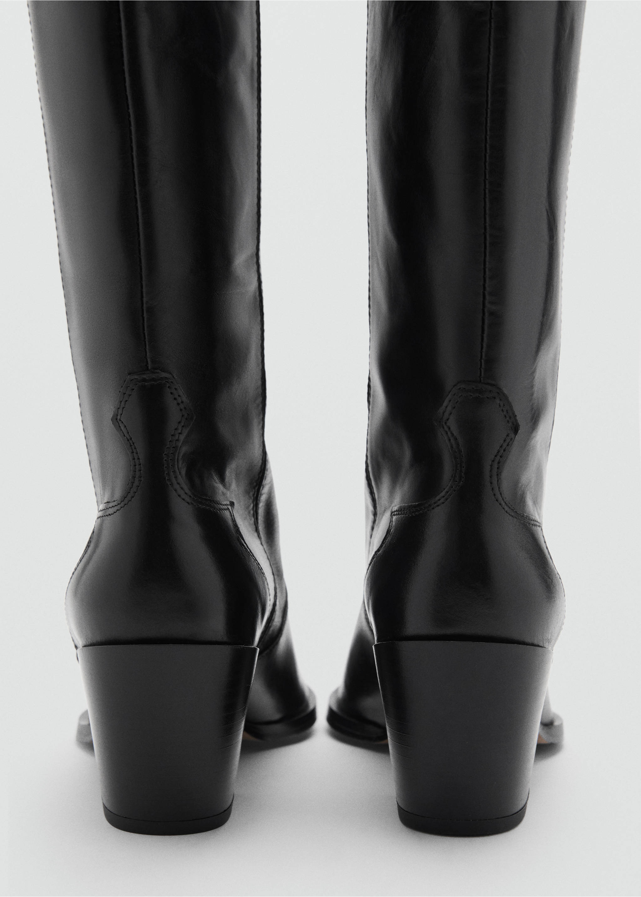 Cowboy leather boots - Details of the article 1, Black. Ref: 77034071-00.