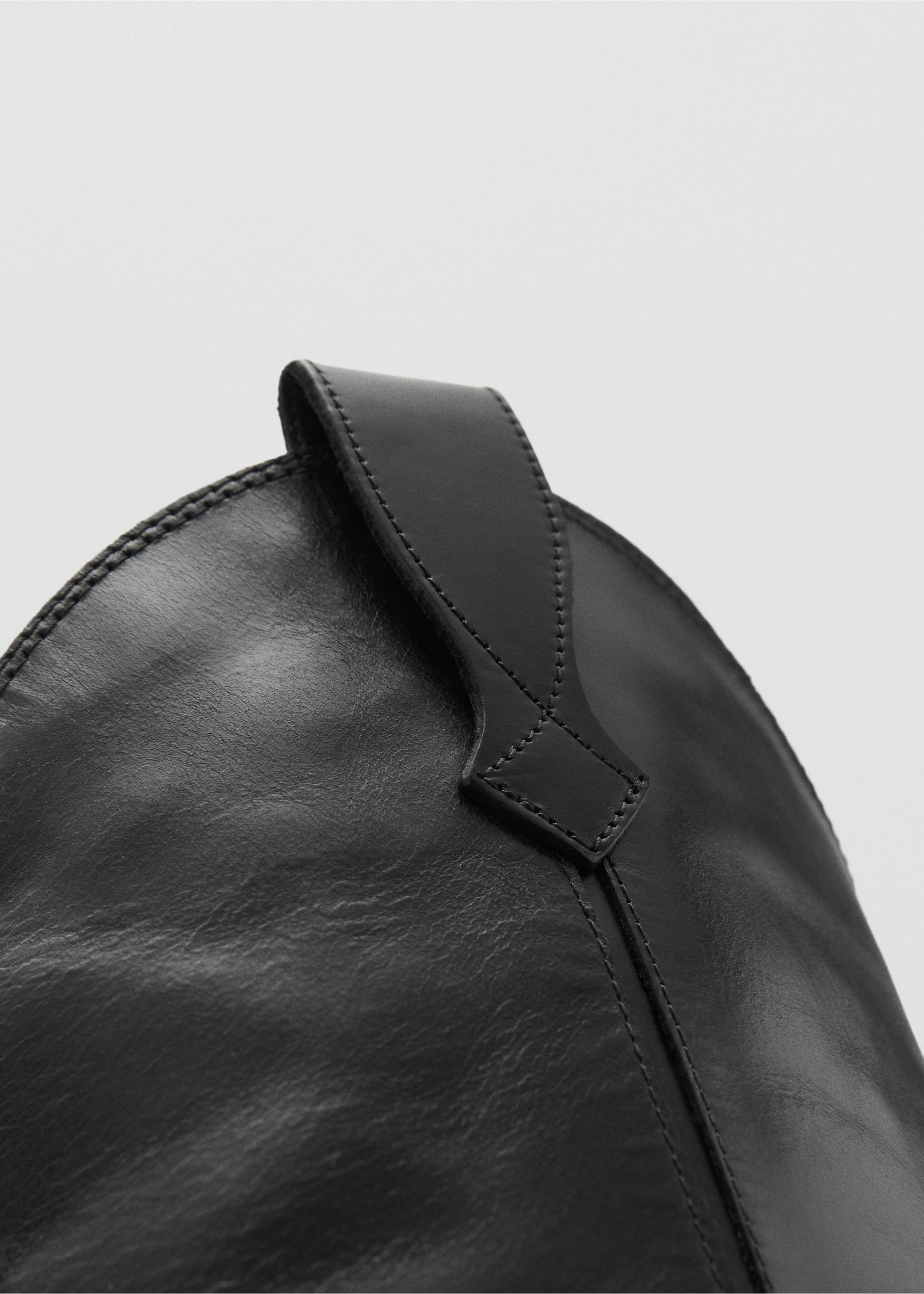 Cowboy leather boots - Details of the article 4, Black. Ref: 77034071-00.