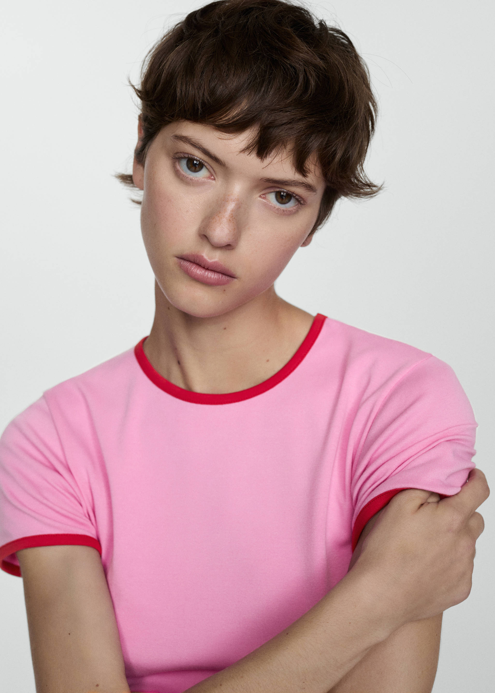 Contrast trim T-shirt - Details of the article 1