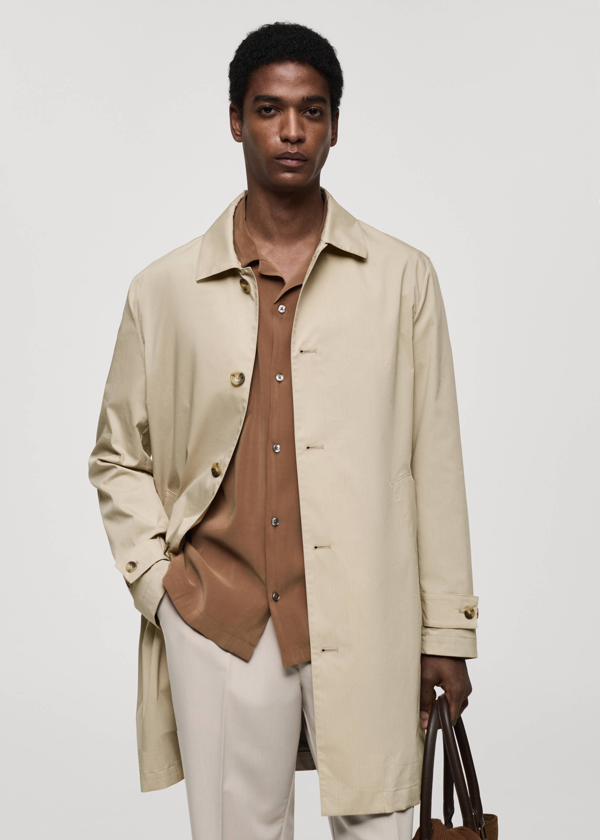 Classic water-repellent trench coat - Medium plane