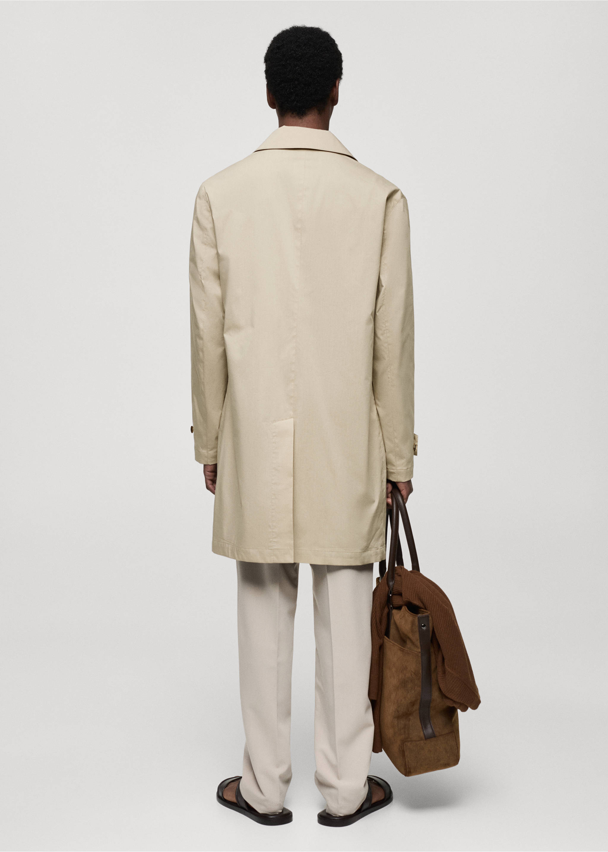 Classic water-repellent trench coat - Reverse of the article, Light/Pastel Grey. Ref: 77034434-00.