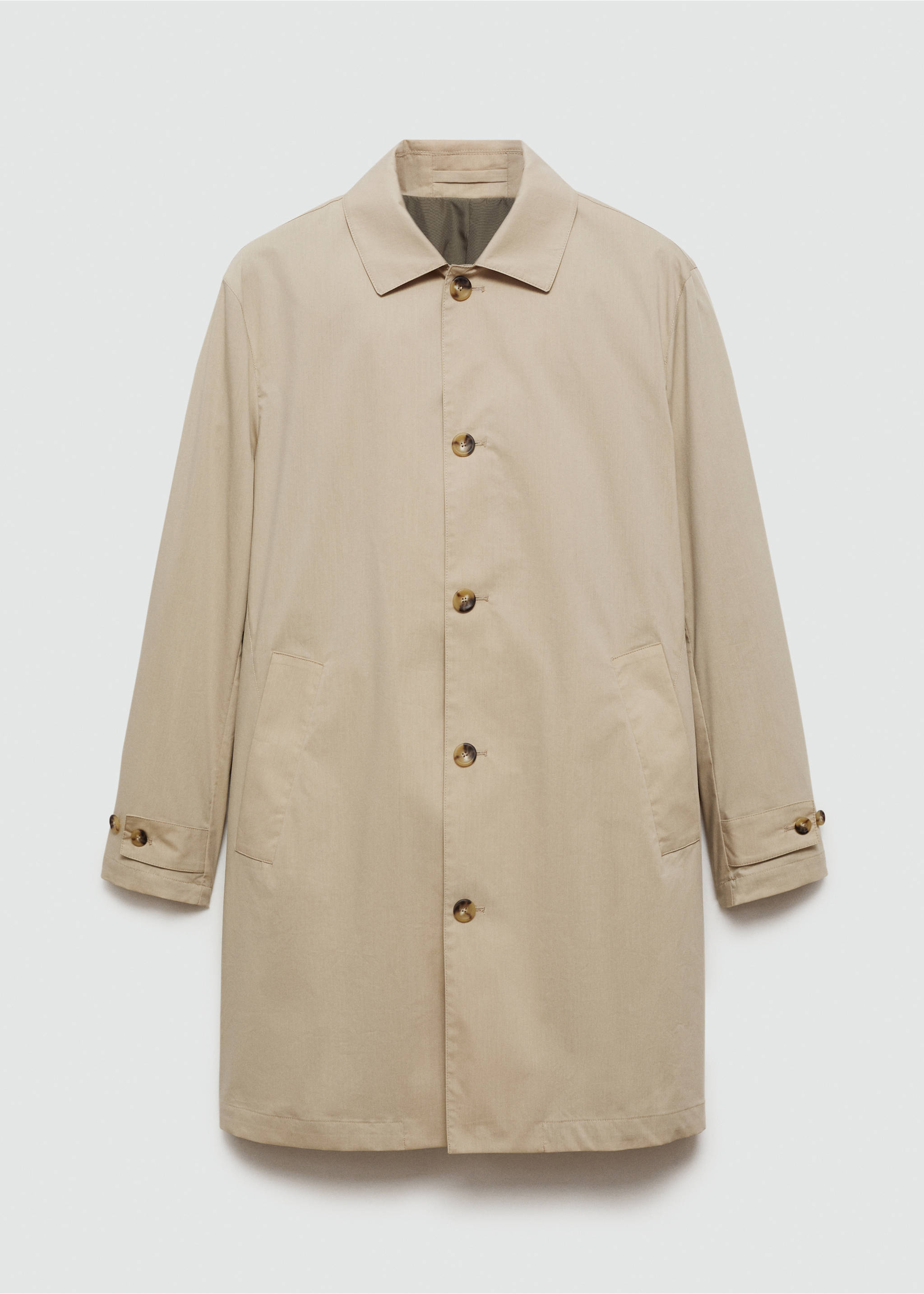 Classic water-repellent trench coat - Article without model, Light/Pastel Grey. Ref: 77034434-00.
