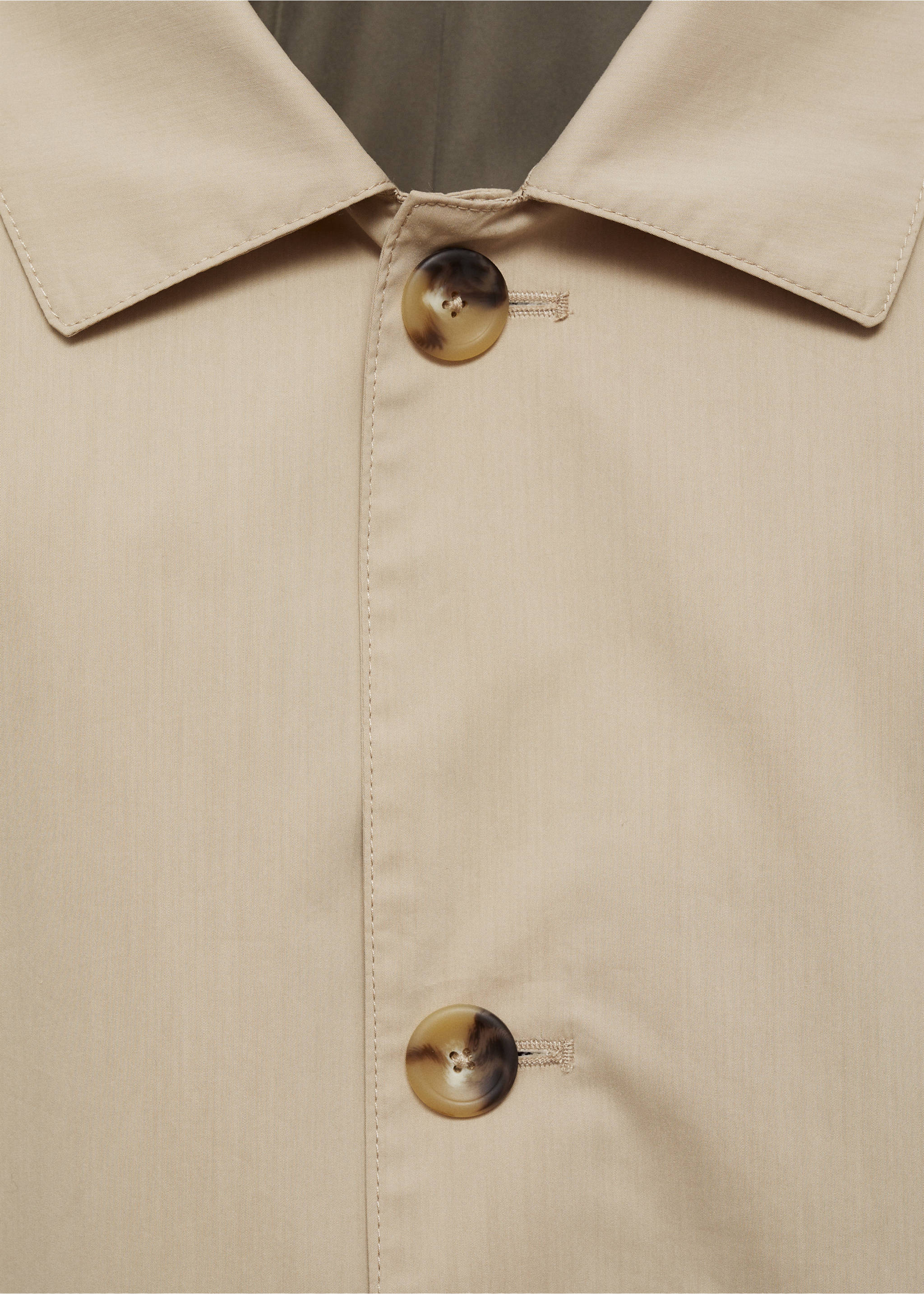 Classic water-repellent trench coat - Details of the article 8, Light/Pastel Grey. Ref: 77034434-00.