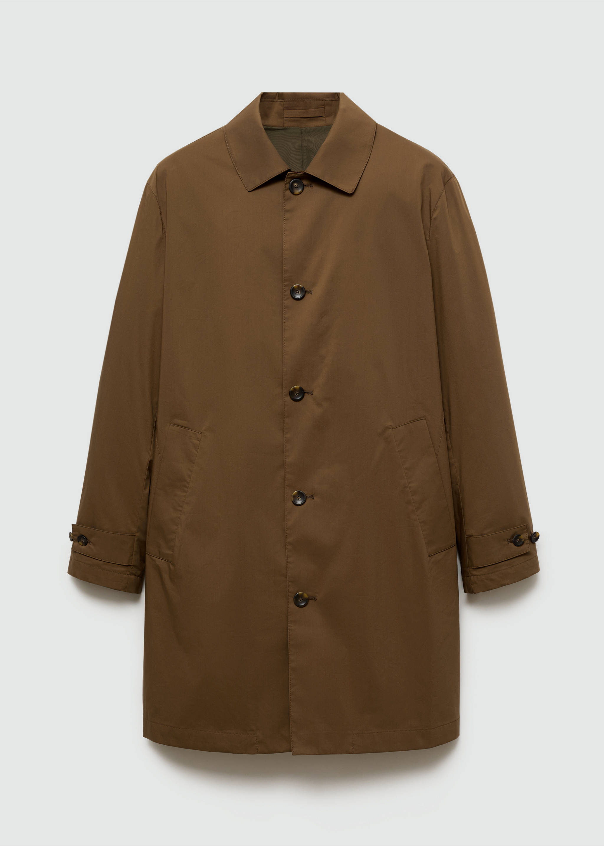 Classic water-repellent trench coat - Article without model, Tobacco Brown. Ref: 77034434-00.