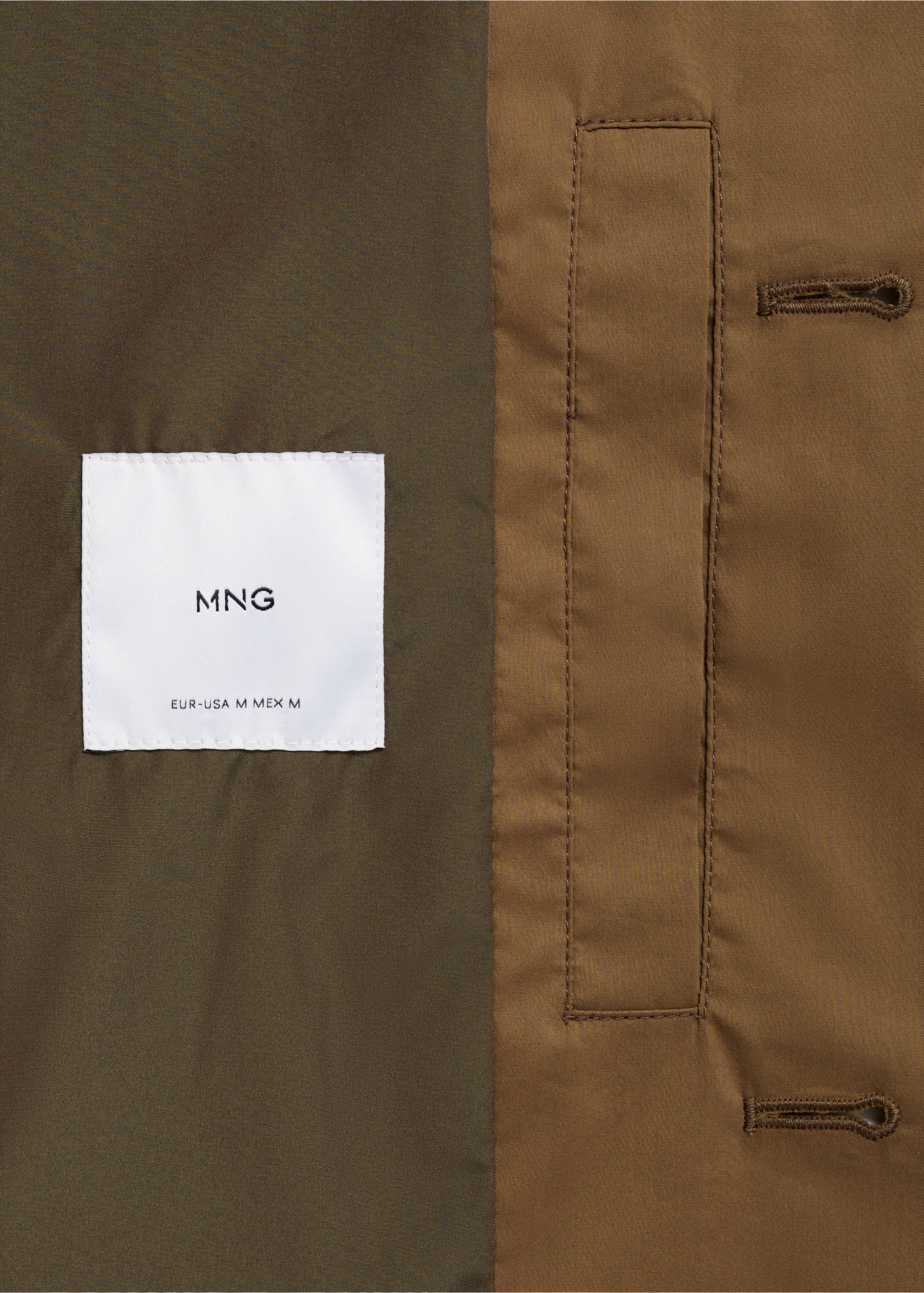 Classic water-repellent trench coat - Details of the article 0, Tobacco Brown. Ref: 77034434-00.