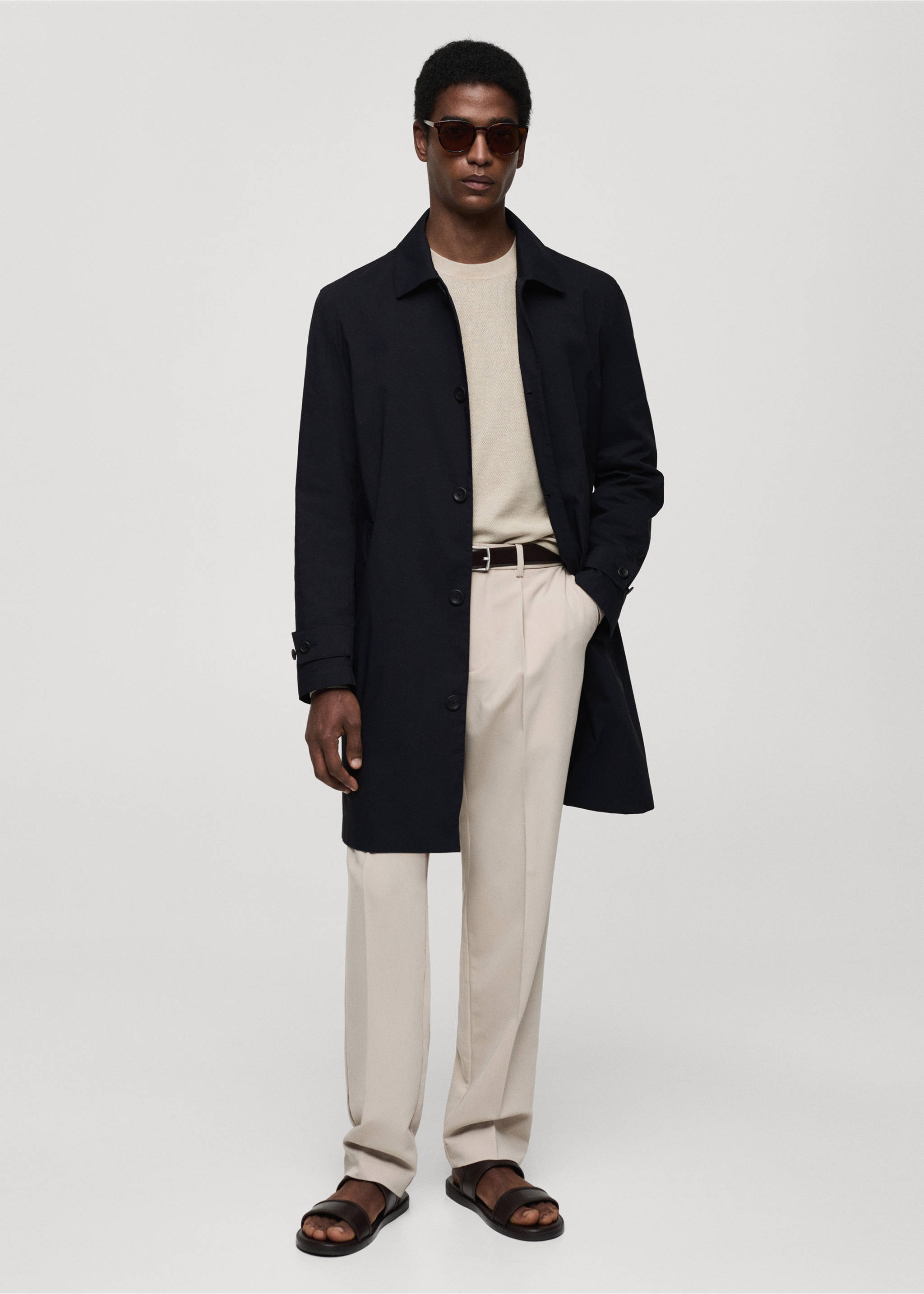 Classic water-repellent trench coat - General plane, Dark Navy. Ref: 77034434-00.