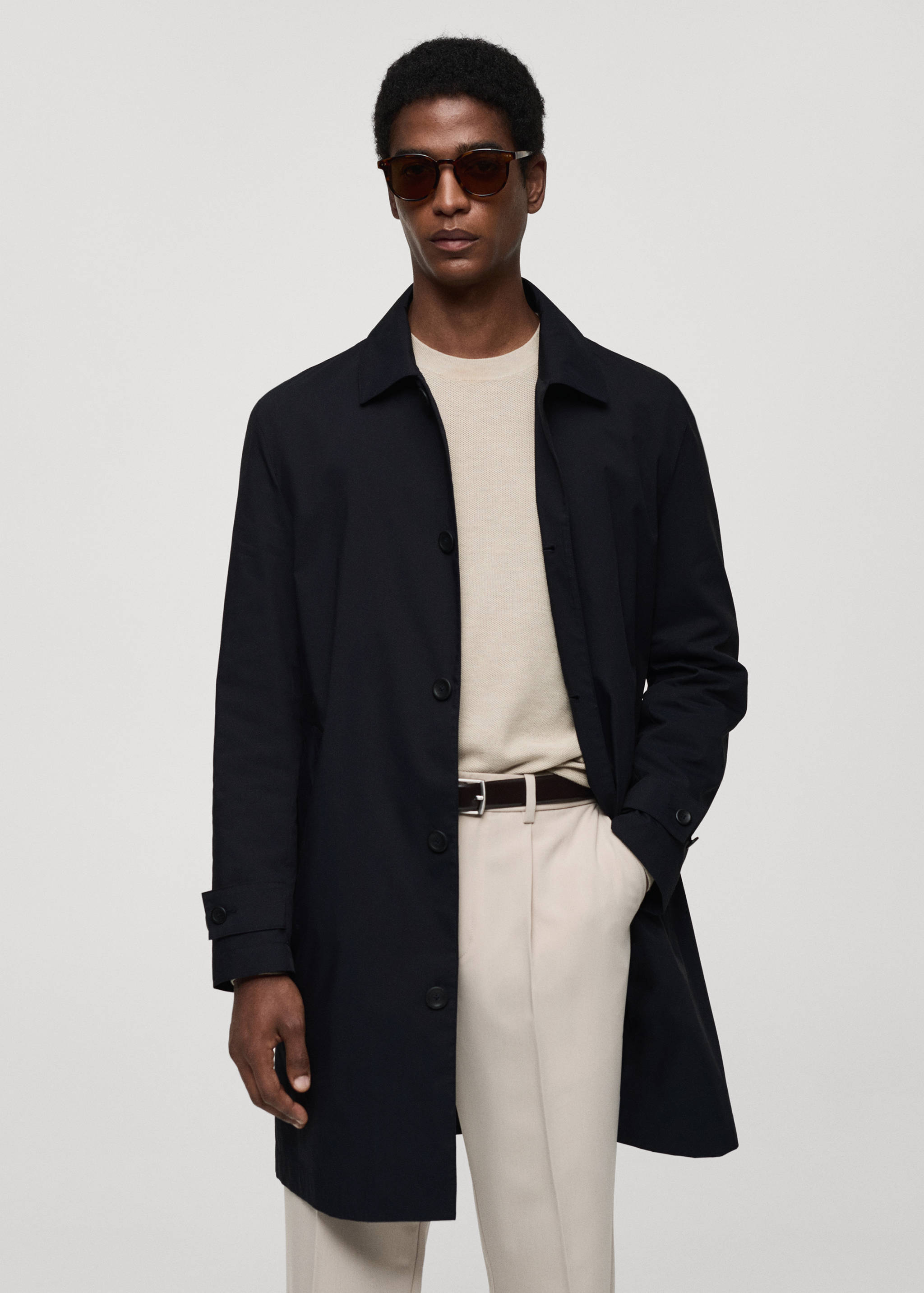 Classic water-repellent trench coat - Medium plane