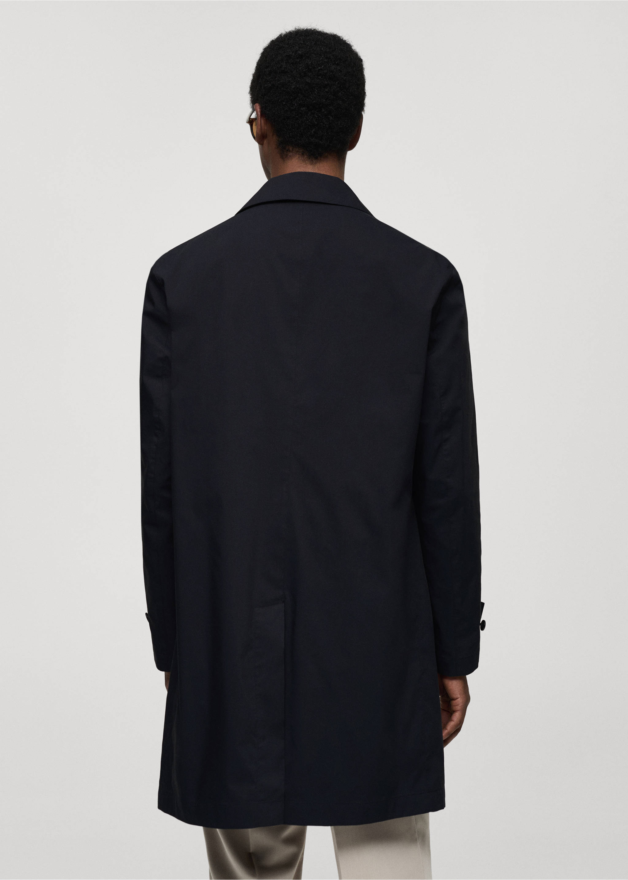 Classic water-repellent trench coat - Reverse of the article, Dark Navy. Ref: 77034434-00.