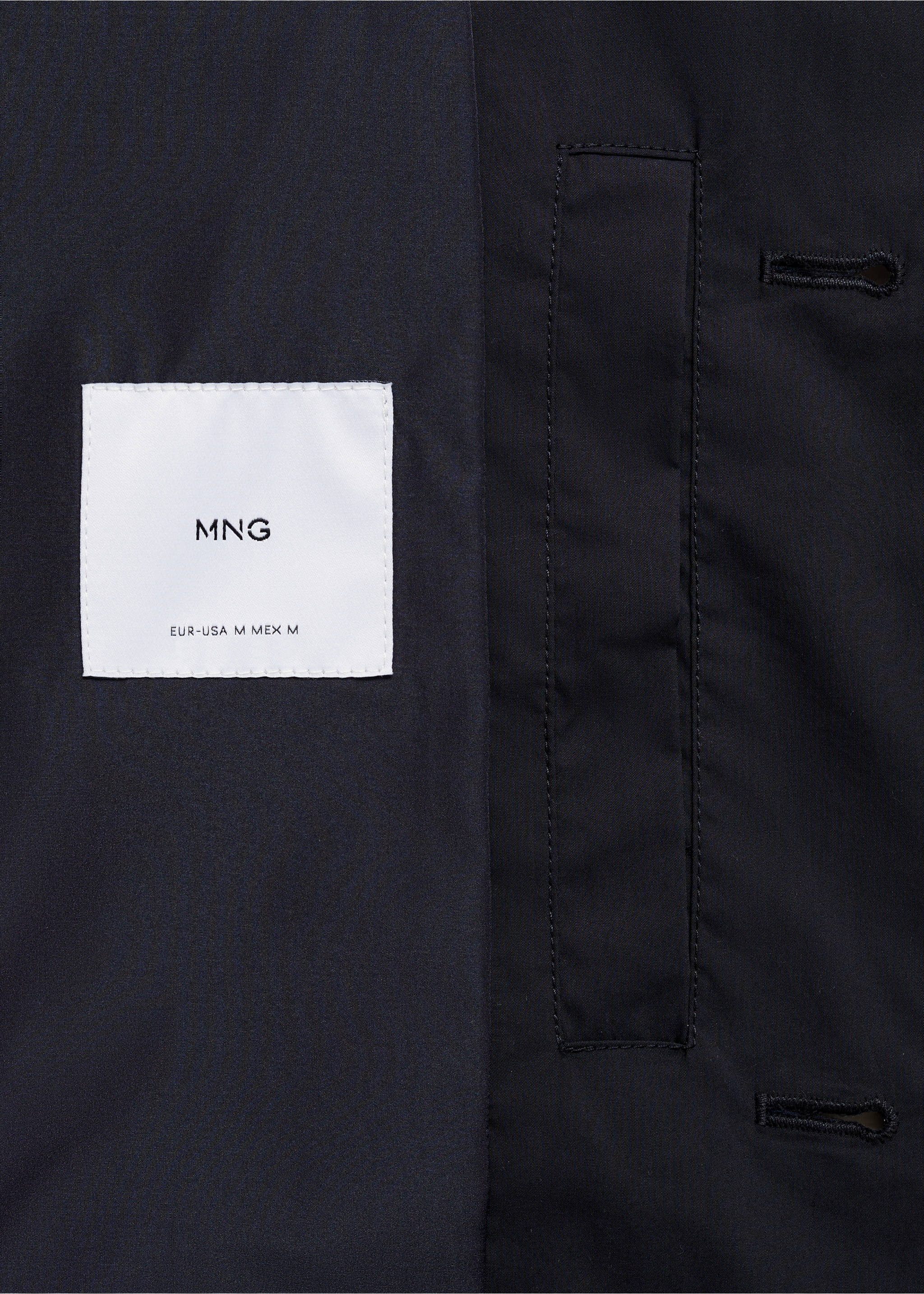 Classic water-repellent trench coat - Details of the article 0, Dark Navy. Ref: 77034434-00.