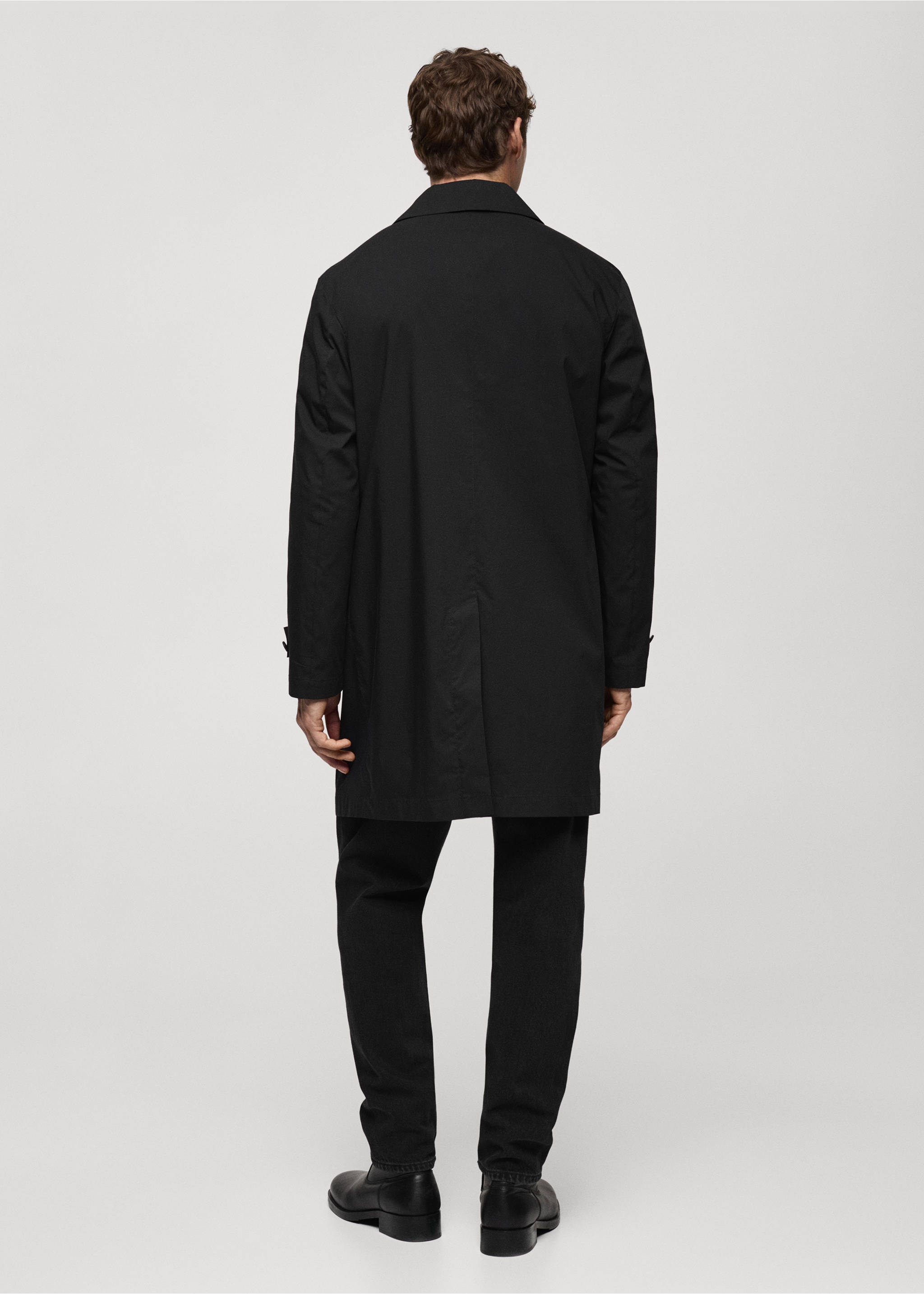 Classic water-repellent trench coat - Reverse of the article, Black. Ref: 77034434-00.